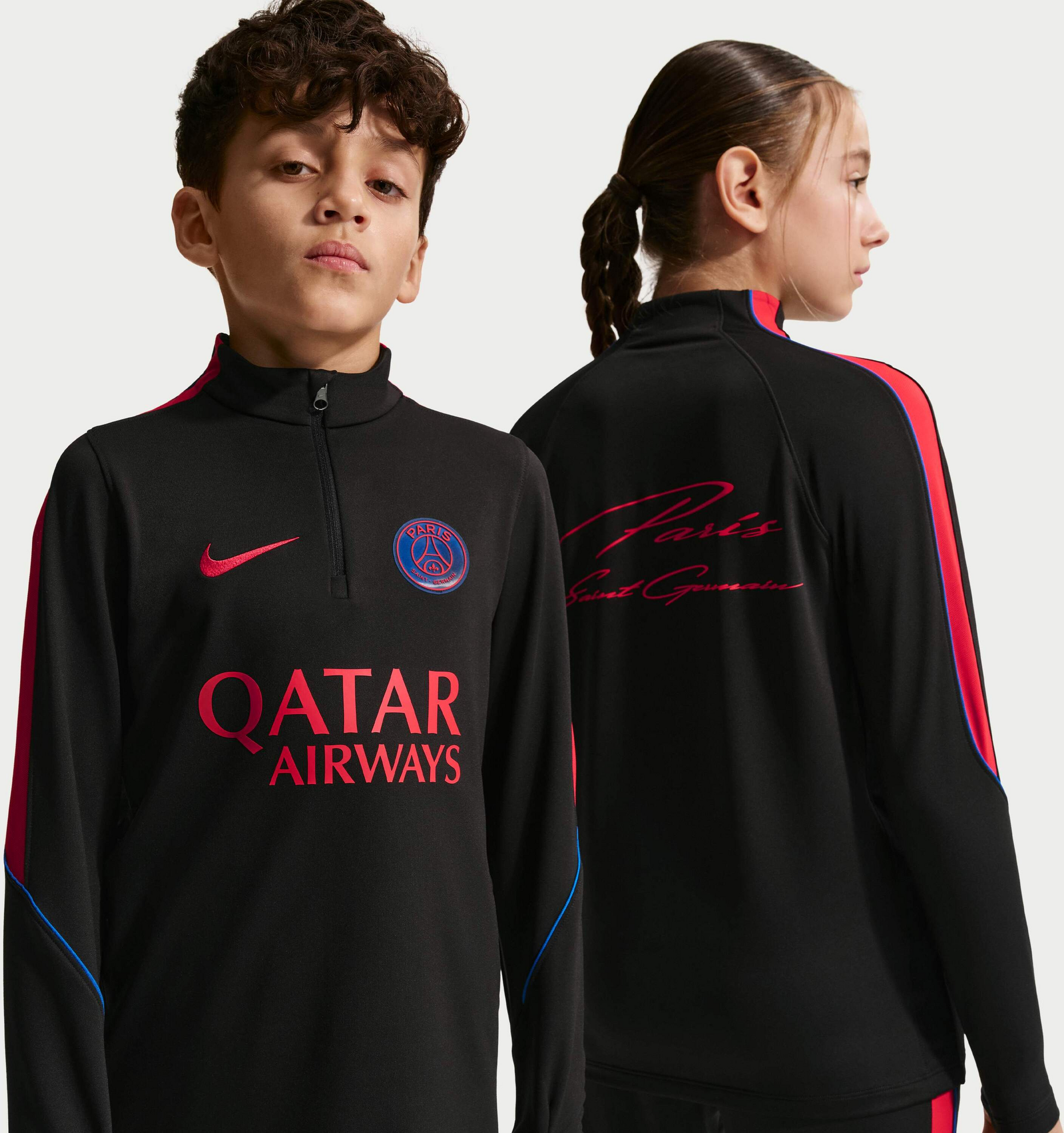 NIKE, Older Kids' Dri-fit Football Knit Drill Top Paris Saint-germain Strike