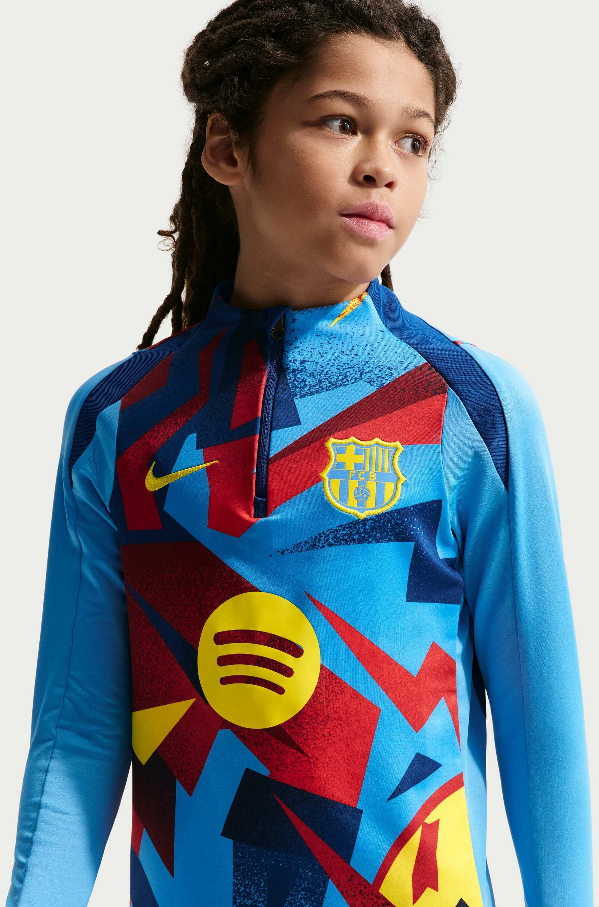 NIKE, Older Kids' Dri-fit Football Pre-match Drill Top F.c. Barcelona Strike Fourth