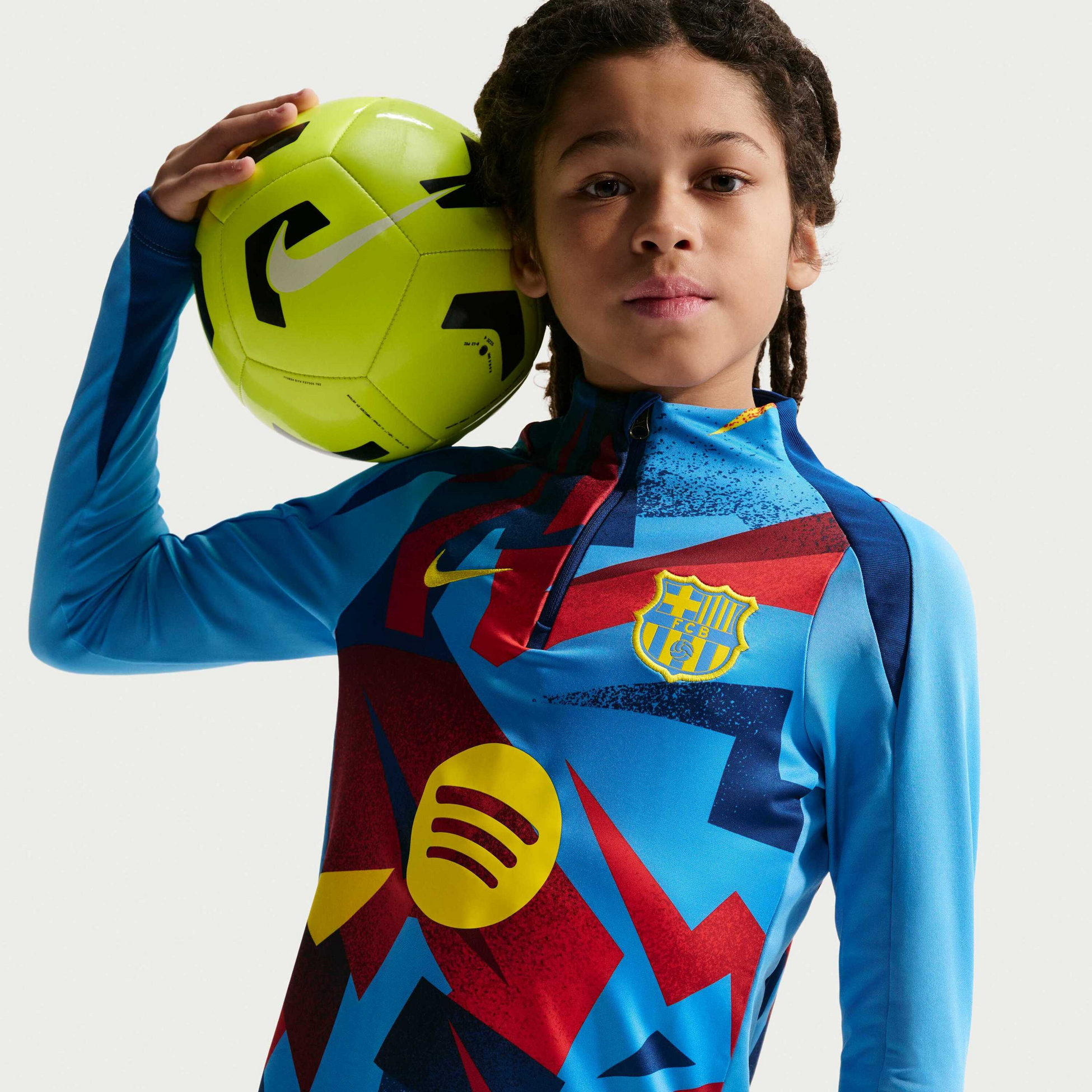 NIKE, Older Kids' Dri-fit Football Pre-match Drill Top F.c. Barcelona Strike Fourth