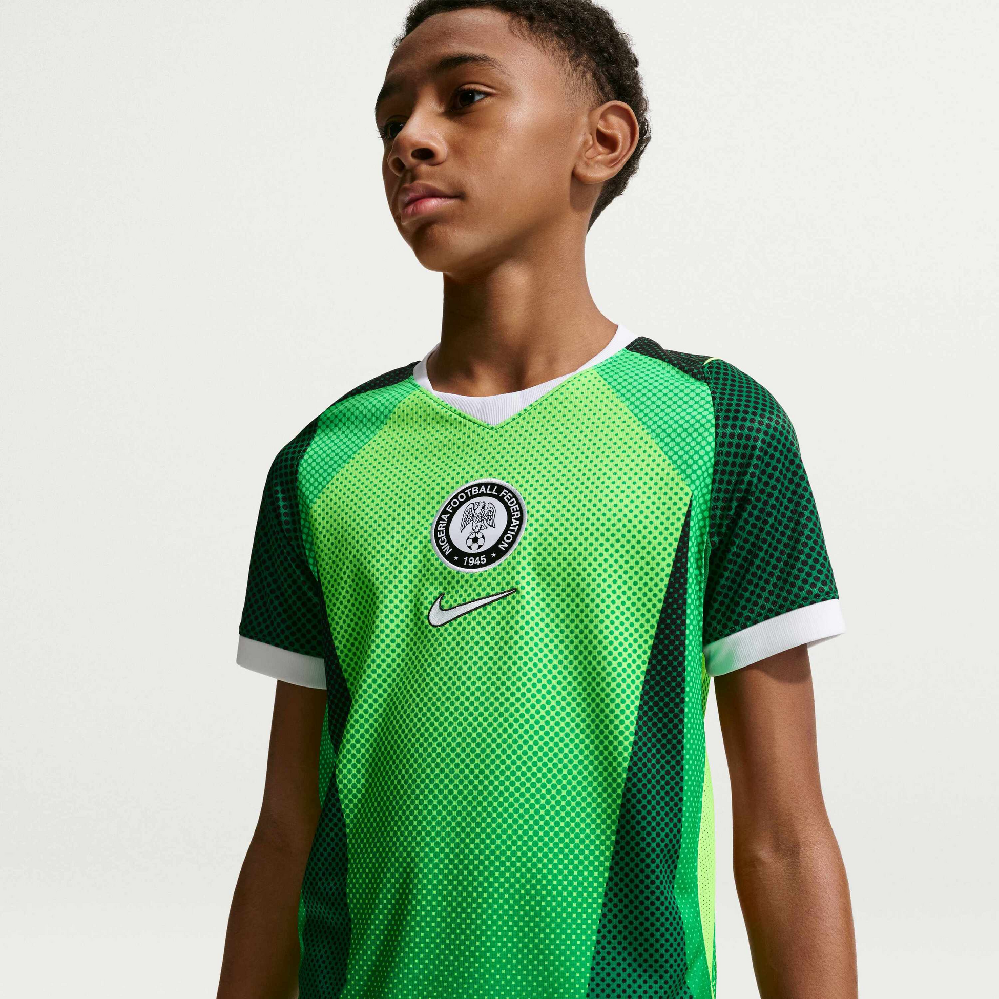 NIKE, Older Kids' Dri-fit Football Short-sleeve Shirt Nigeria 2026 Stadium Home