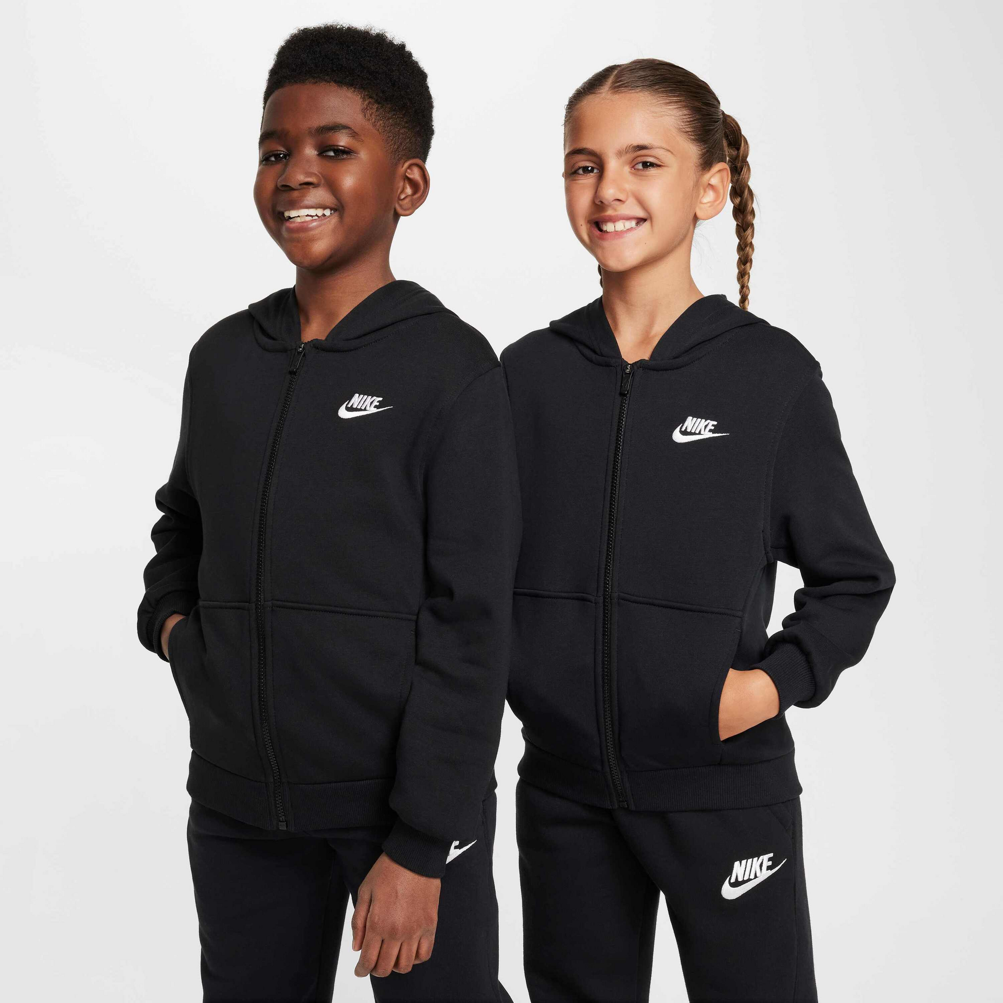 NIKE, Older Kids' French Terry Full-zip Hoodie Club Fleece