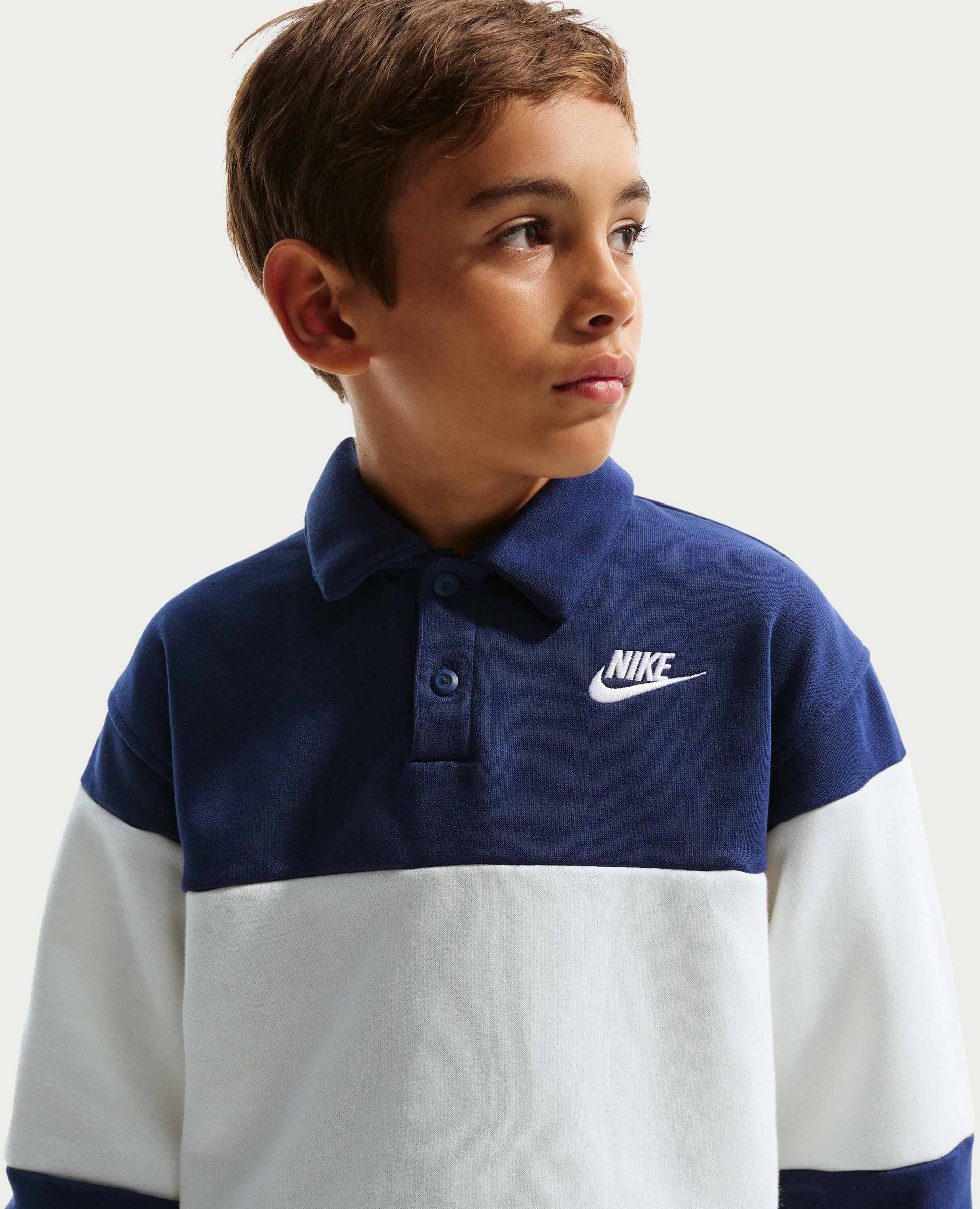 NIKE, Older Kids' French Terry Rugby Sportswear Club