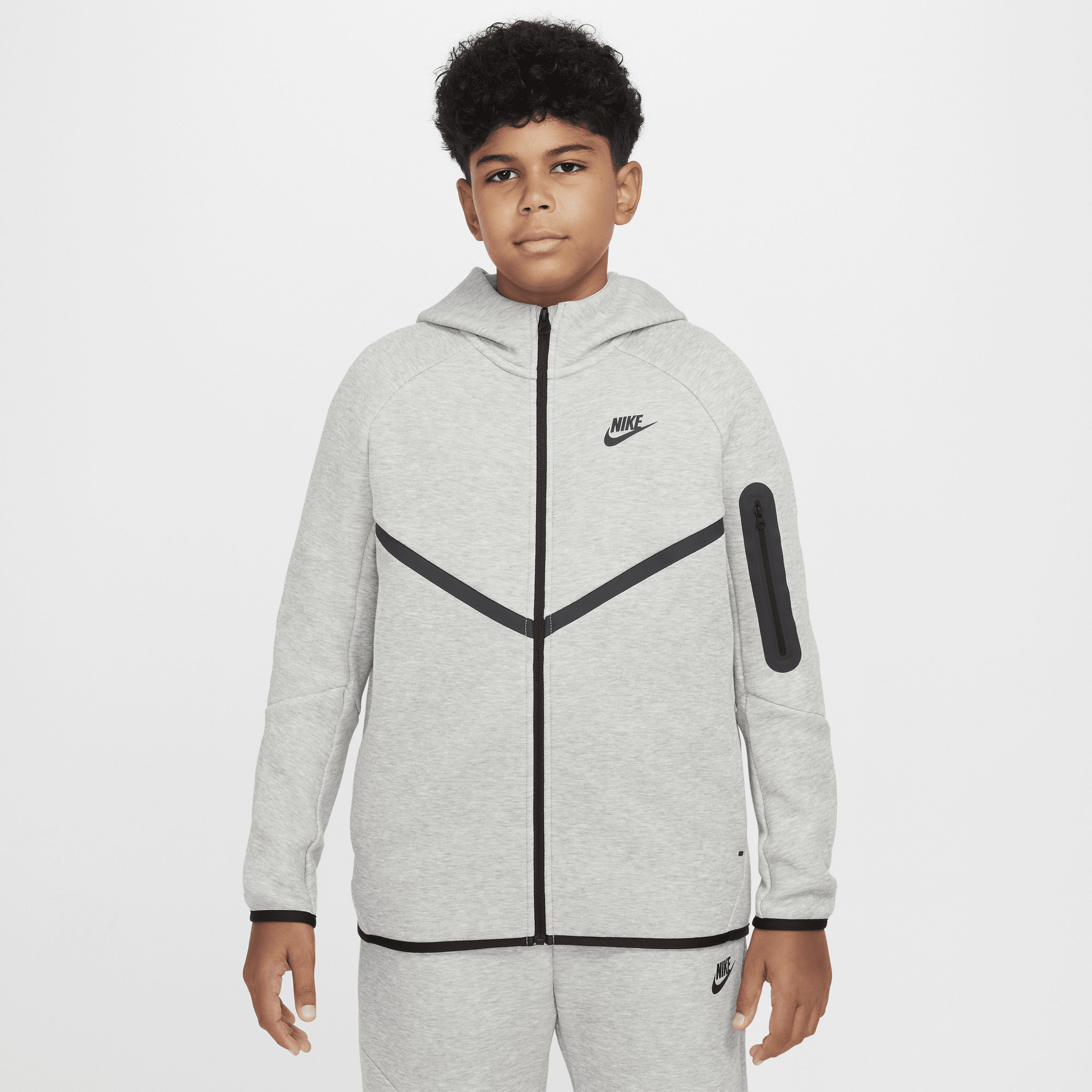 NIKE, Older Kids' Full-zip Hoodie (extended Size) Sportswear Tech Fleece