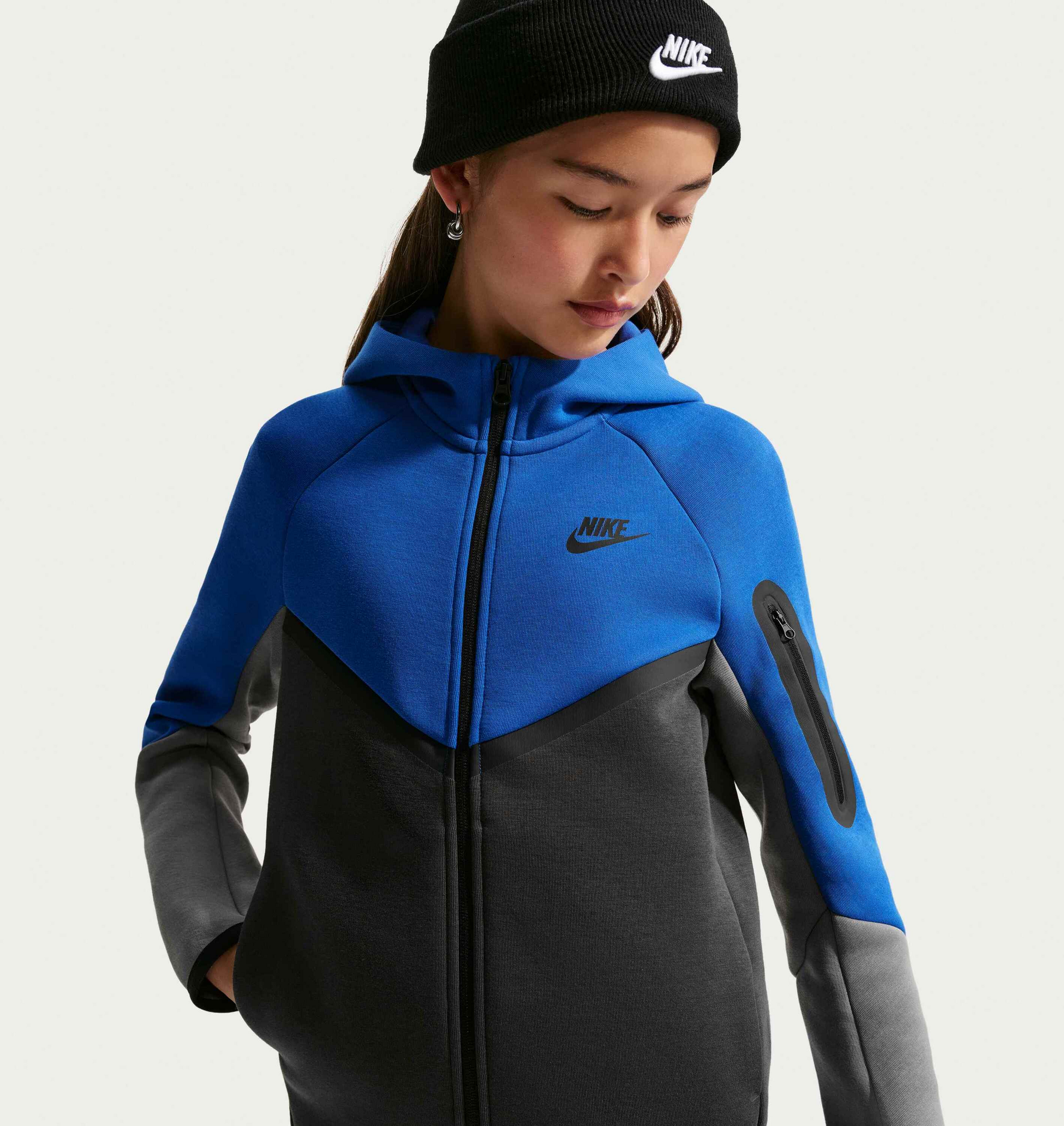 NIKE, Older Kids' Full-zip Hoodie Sportswear Tech Fleece