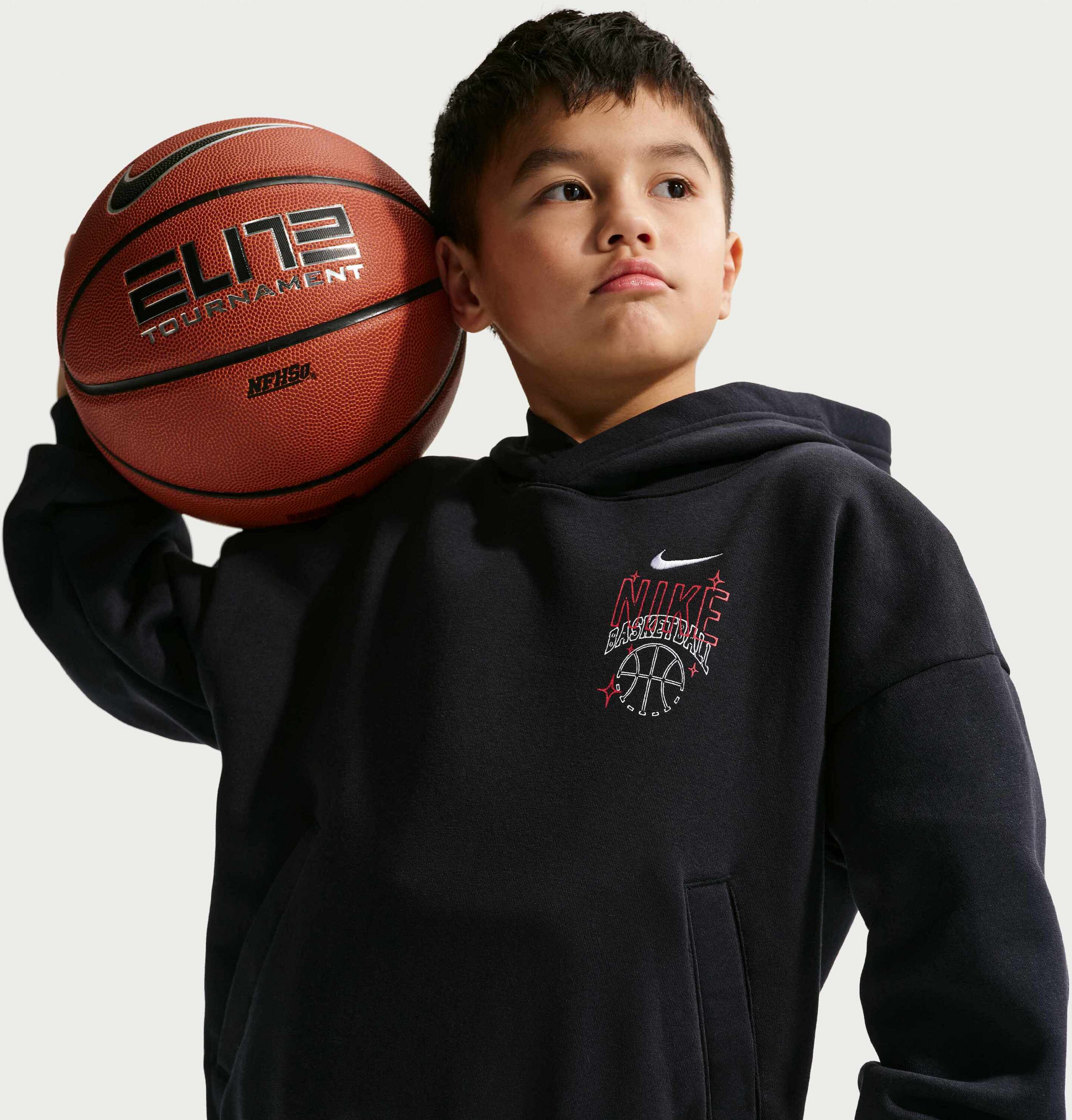 NIKE, Older Kids' Oversized Fleece Basketball Hoodie Sportswear