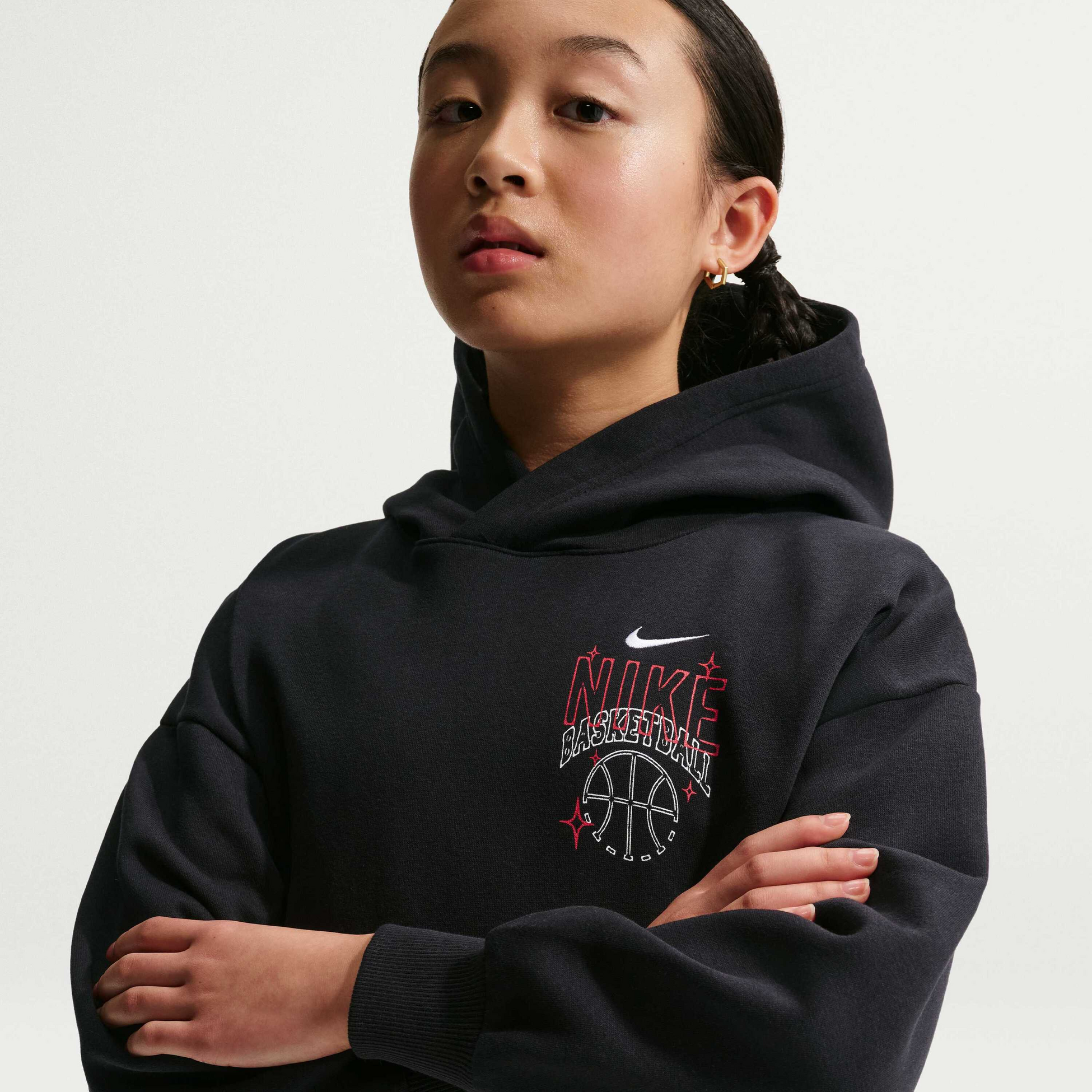NIKE, Older Kids' Oversized Fleece Basketball Hoodie Sportswear