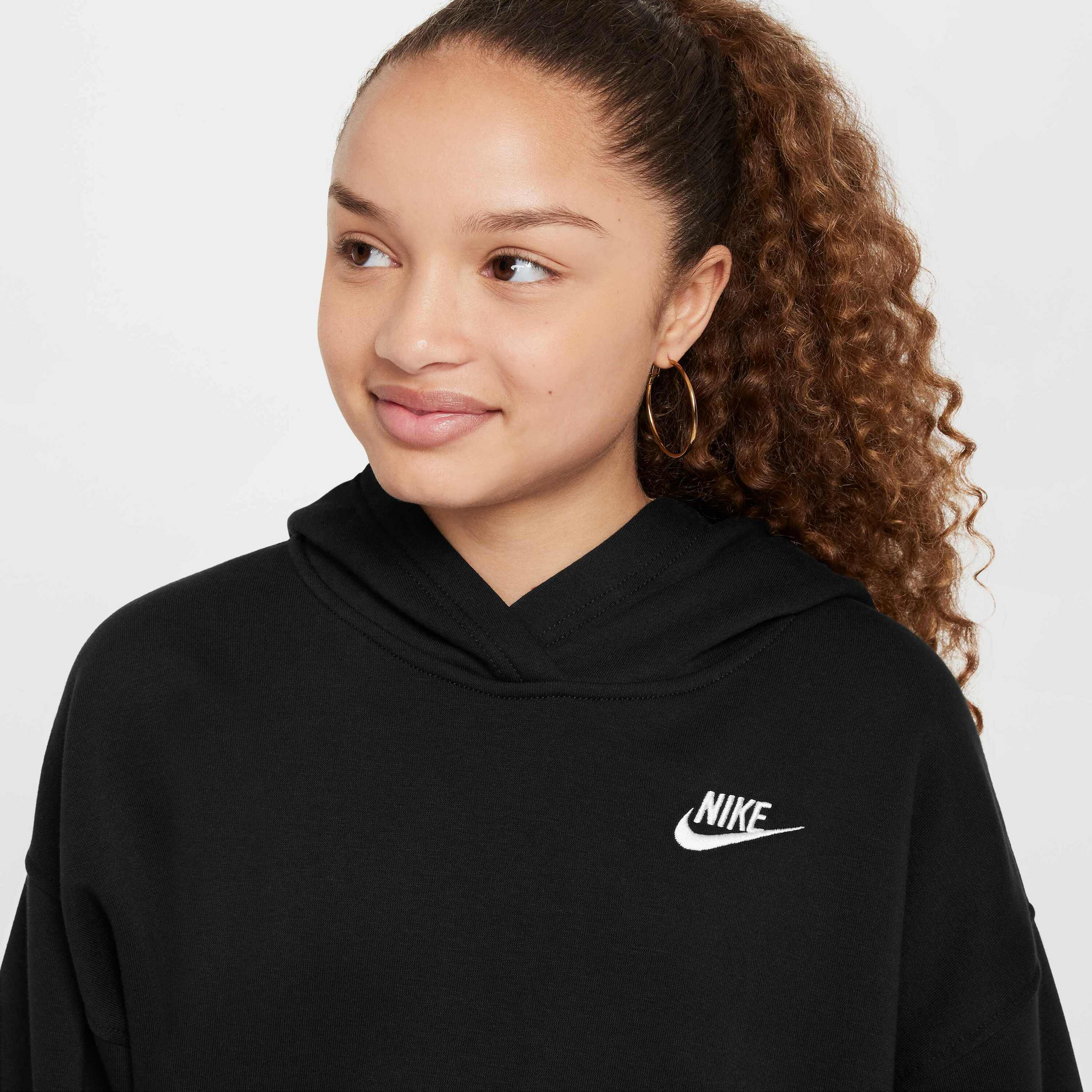NIKE, Older Kids' Oversized Pullover Hoodie Sportswear Club Fleece
