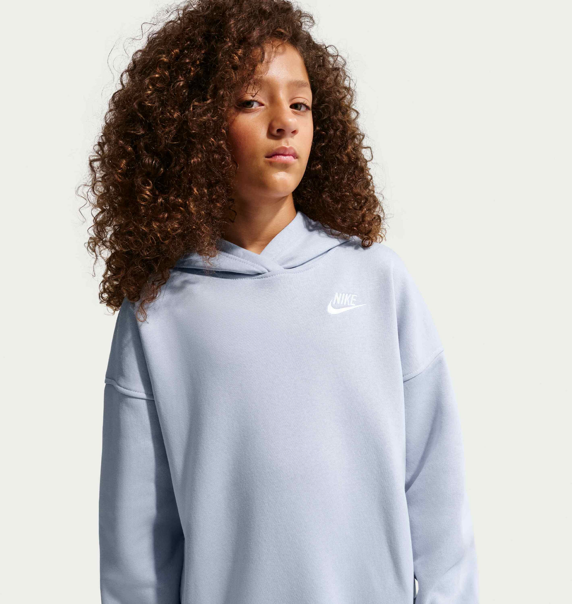 NIKE, Older Kids' Oversized Pullover Hoodie Sportswear Club Fleece