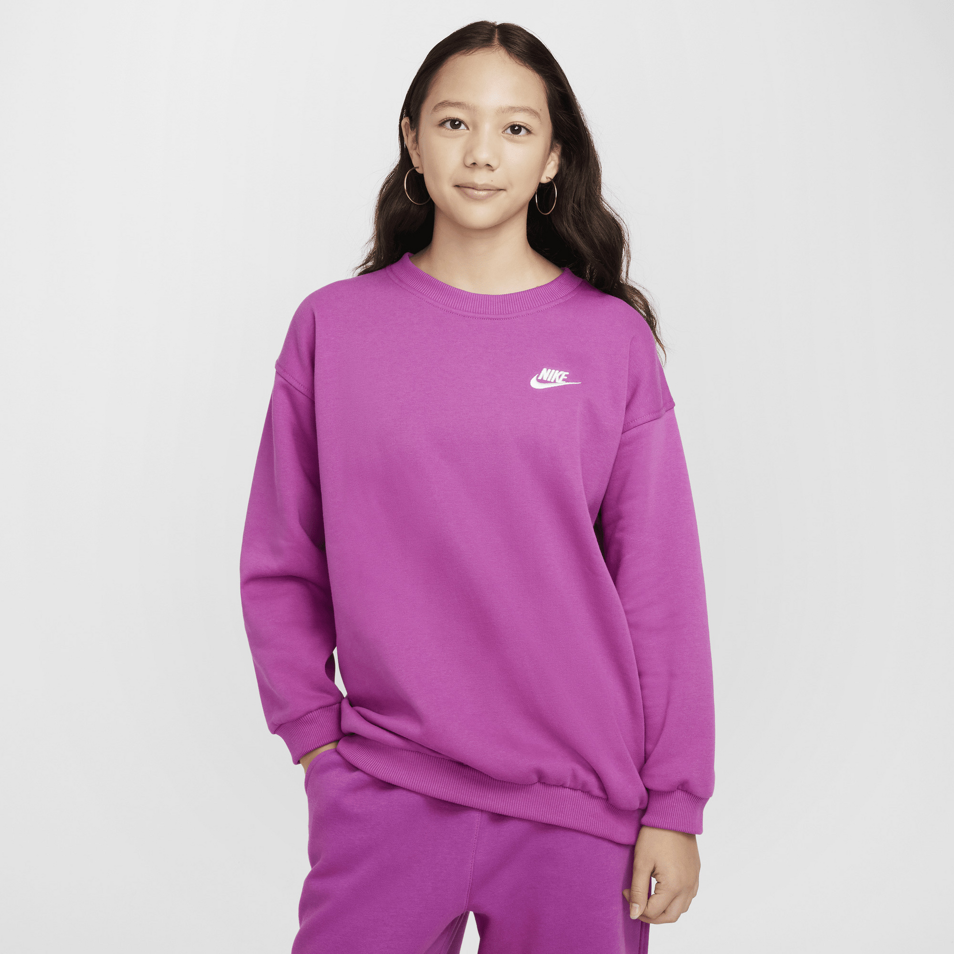 NIKE, Older Kids' Oversized Sweatshirt Sportswear Club Fleece