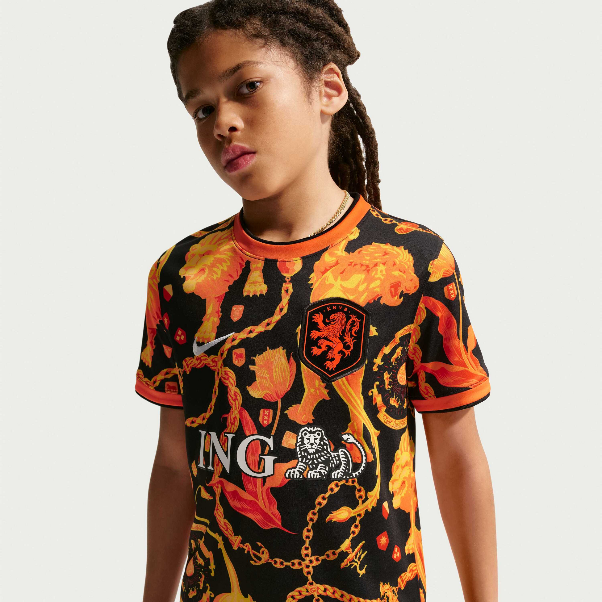 NIKE, Older Kids' Short-sleeve Football Top Netherlands X Patta
