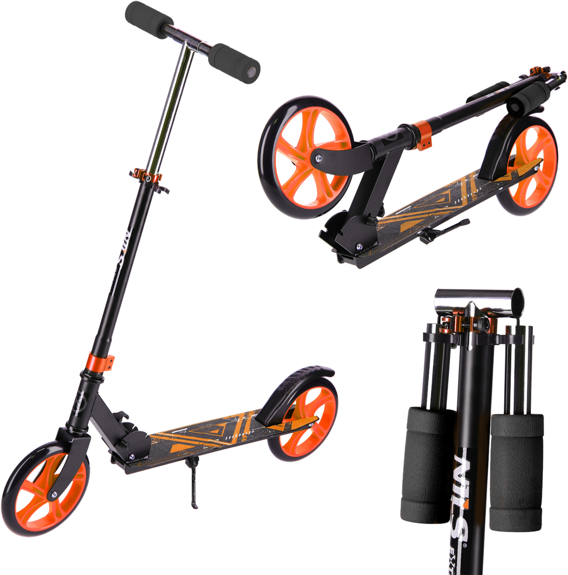 NORTHIX, Orange Scooter, Foldable, Lightweight, Adjustable Handle
