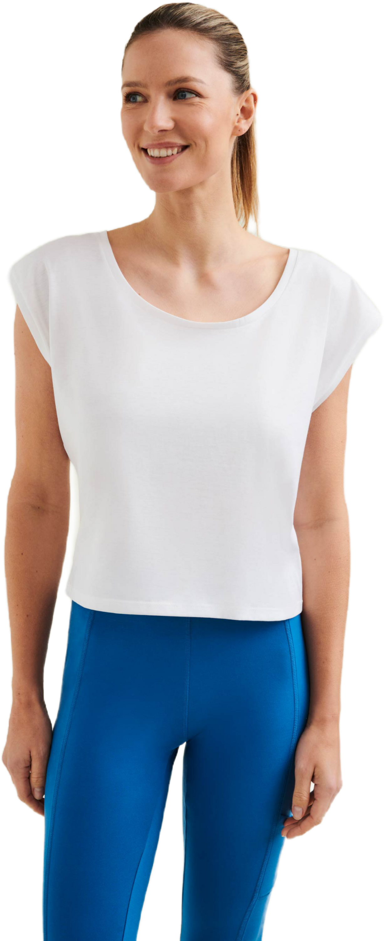 WELLICIOUS, Organic Cotton Cropped Dance Vest - Diamond White