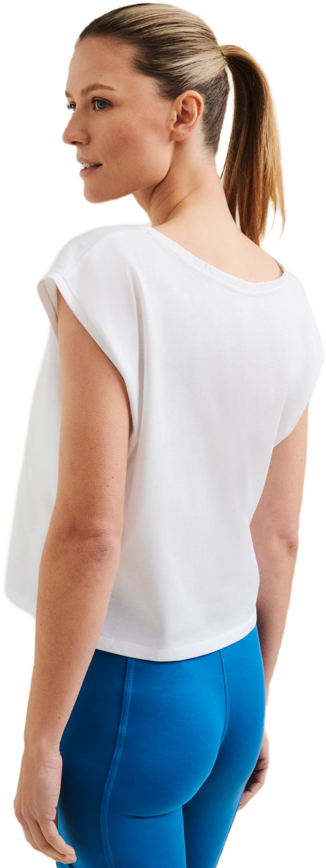 WELLICIOUS, Organic Cotton Cropped Dance Vest - Diamond White