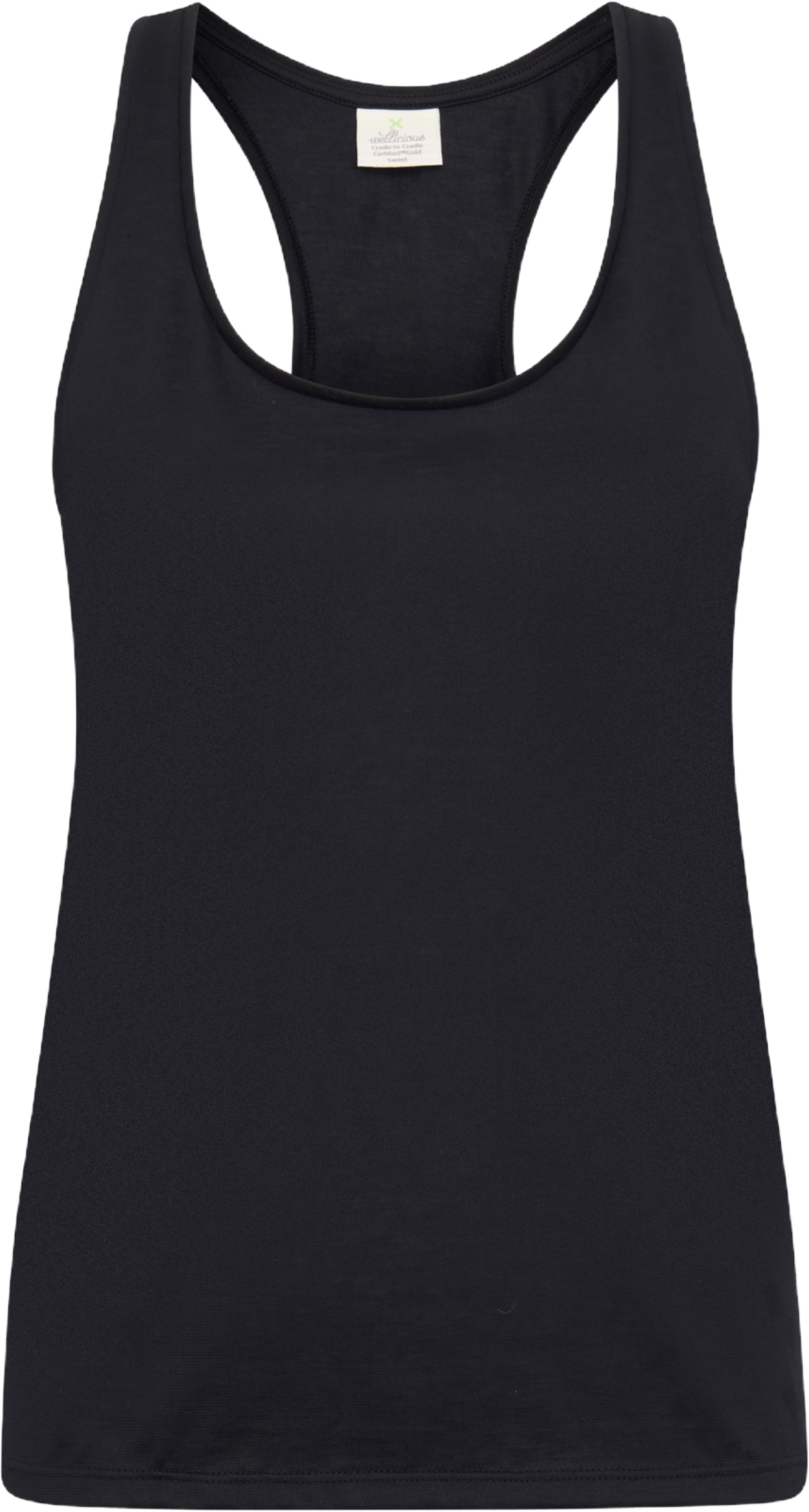 WELLICIOUS, Organic Cotton Racer Tank - Caviar Black