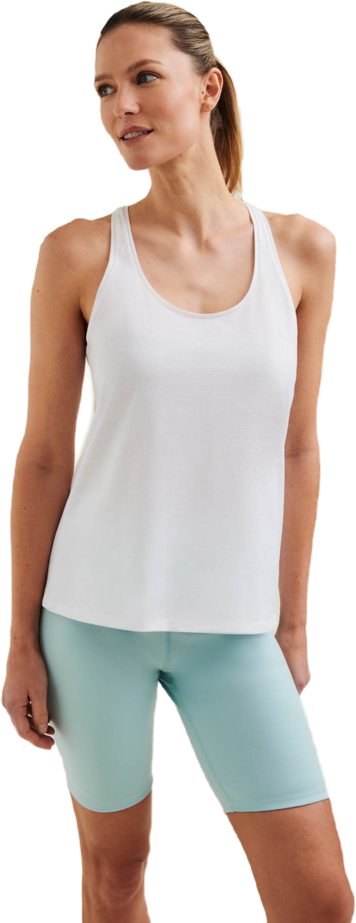 WELLICIOUS, Organic Cotton Racer Tank - Diamond White