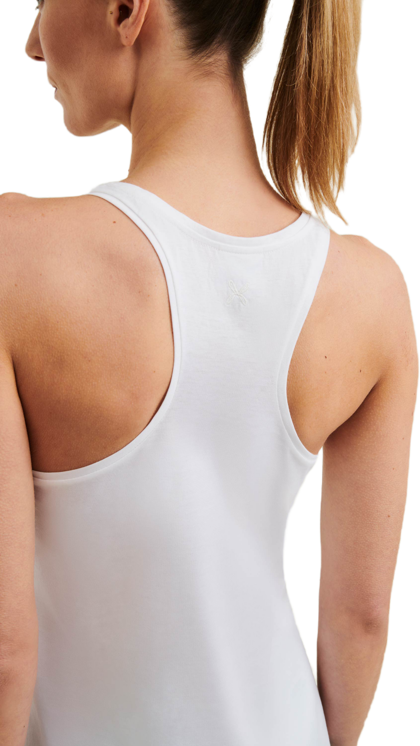 WELLICIOUS, Organic Cotton Racer Tank - Diamond White