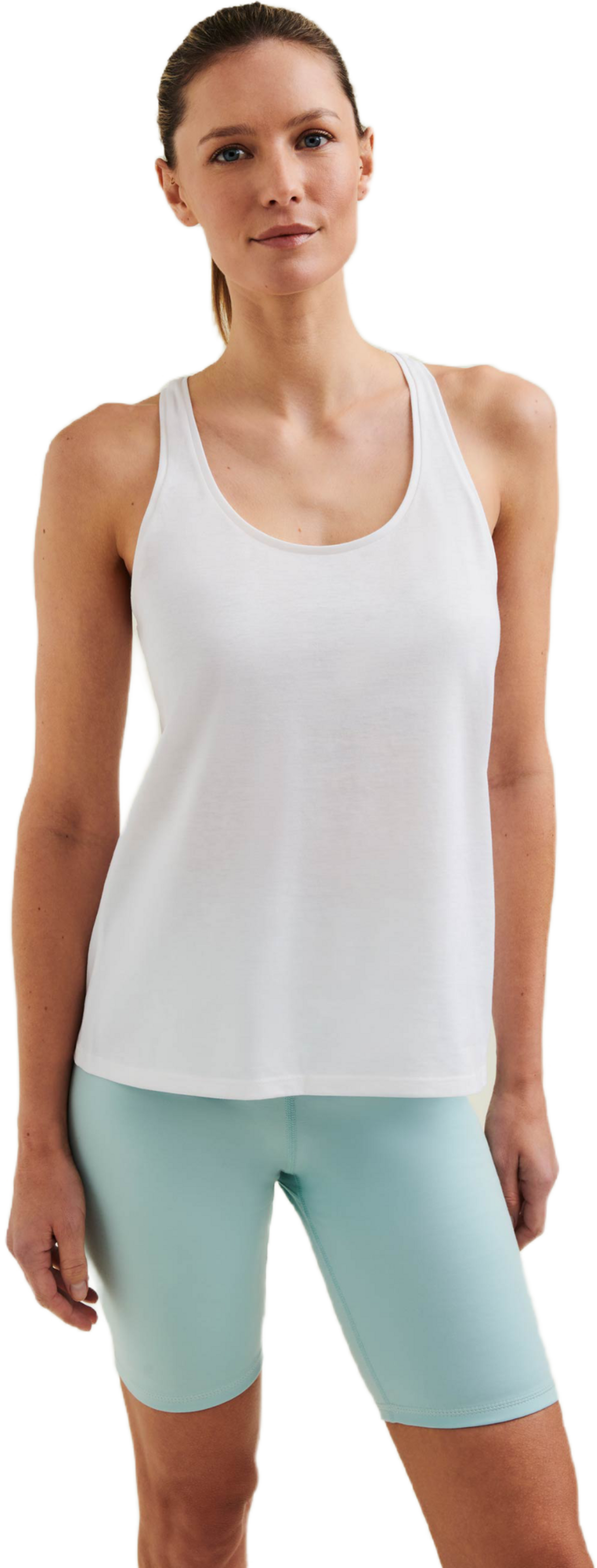 WELLICIOUS, Organic Cotton Racer Tank - Diamond White