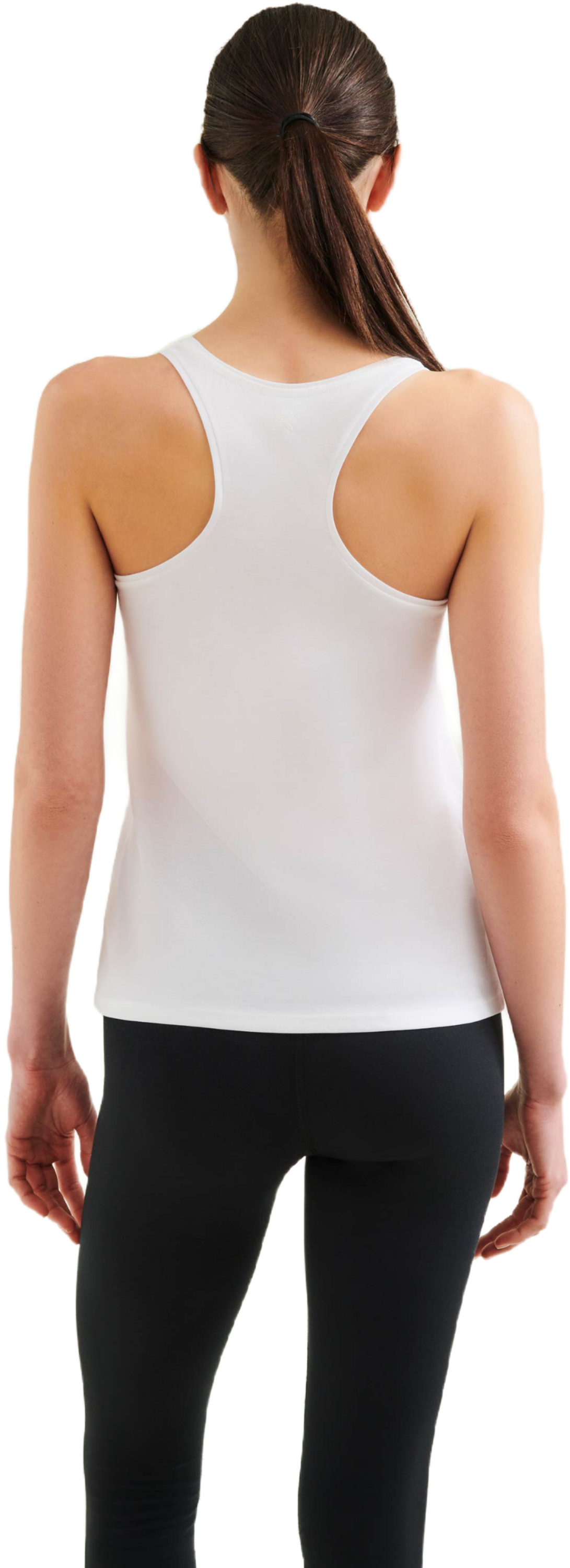 WELLICIOUS, Organic Cotton Racer Tank With Print - Diamond White