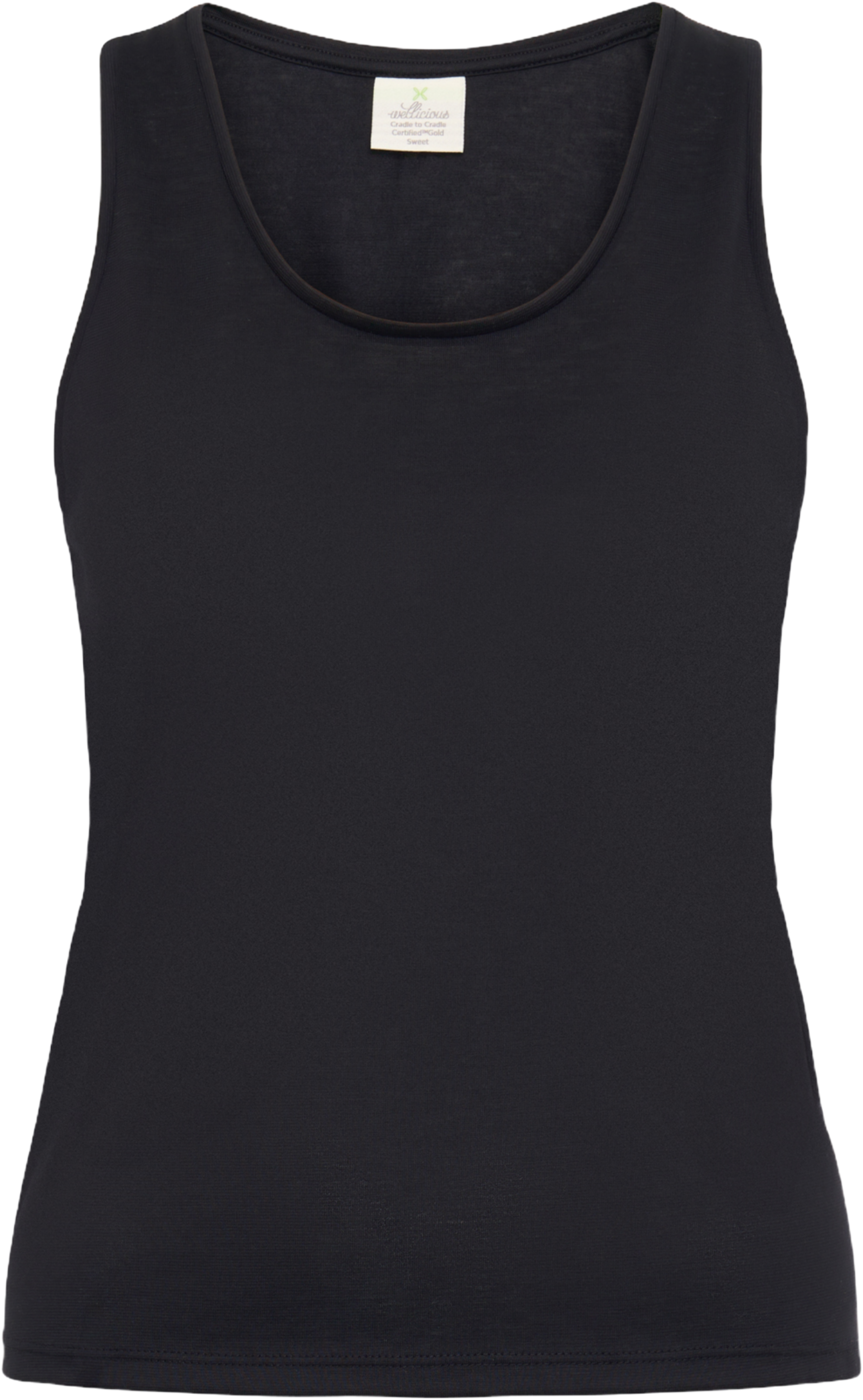 WELLICIOUS, Organic Cotton Tank Top - Caviar Black