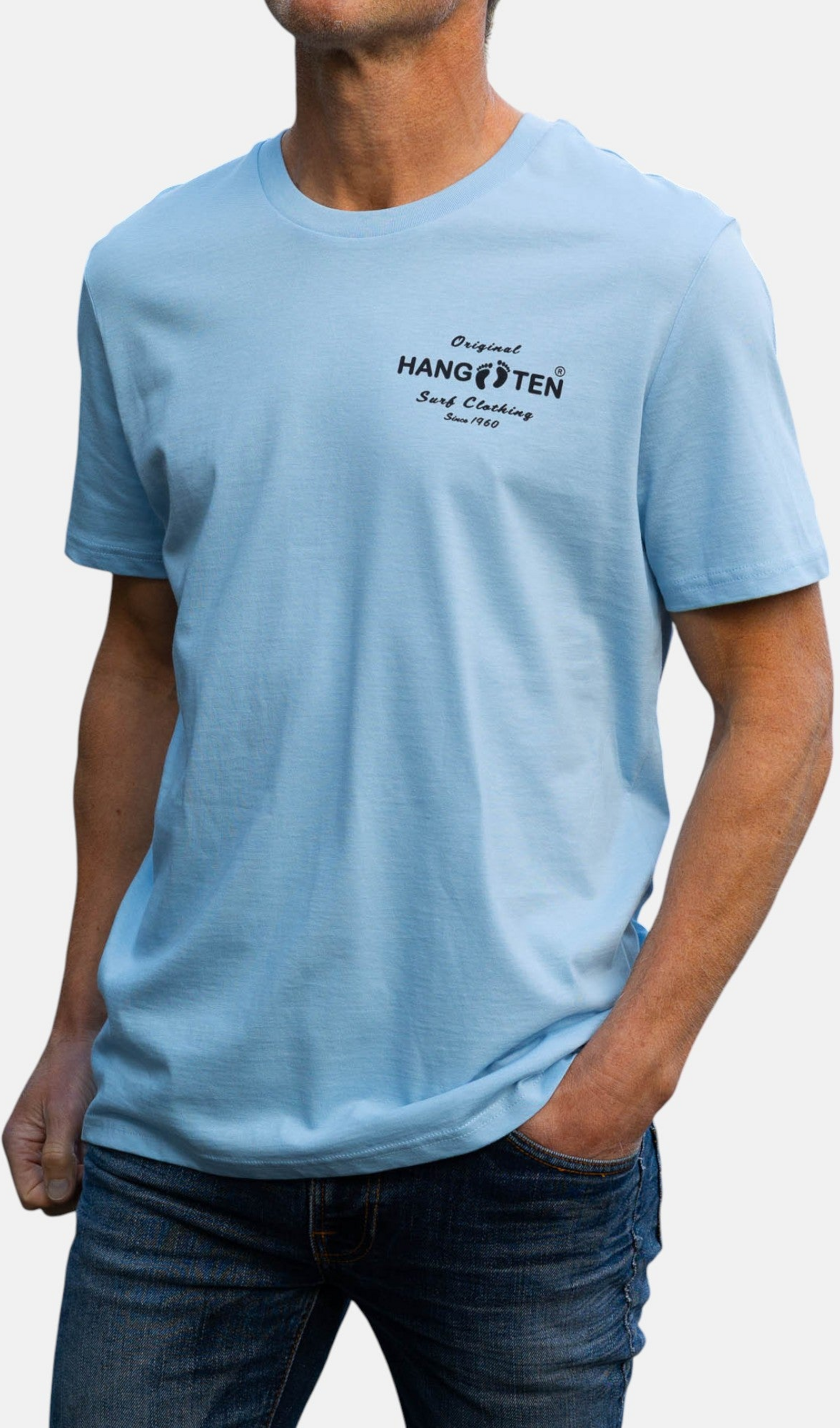 HANG TEN, Original Logo T-shirt - Sky Blue