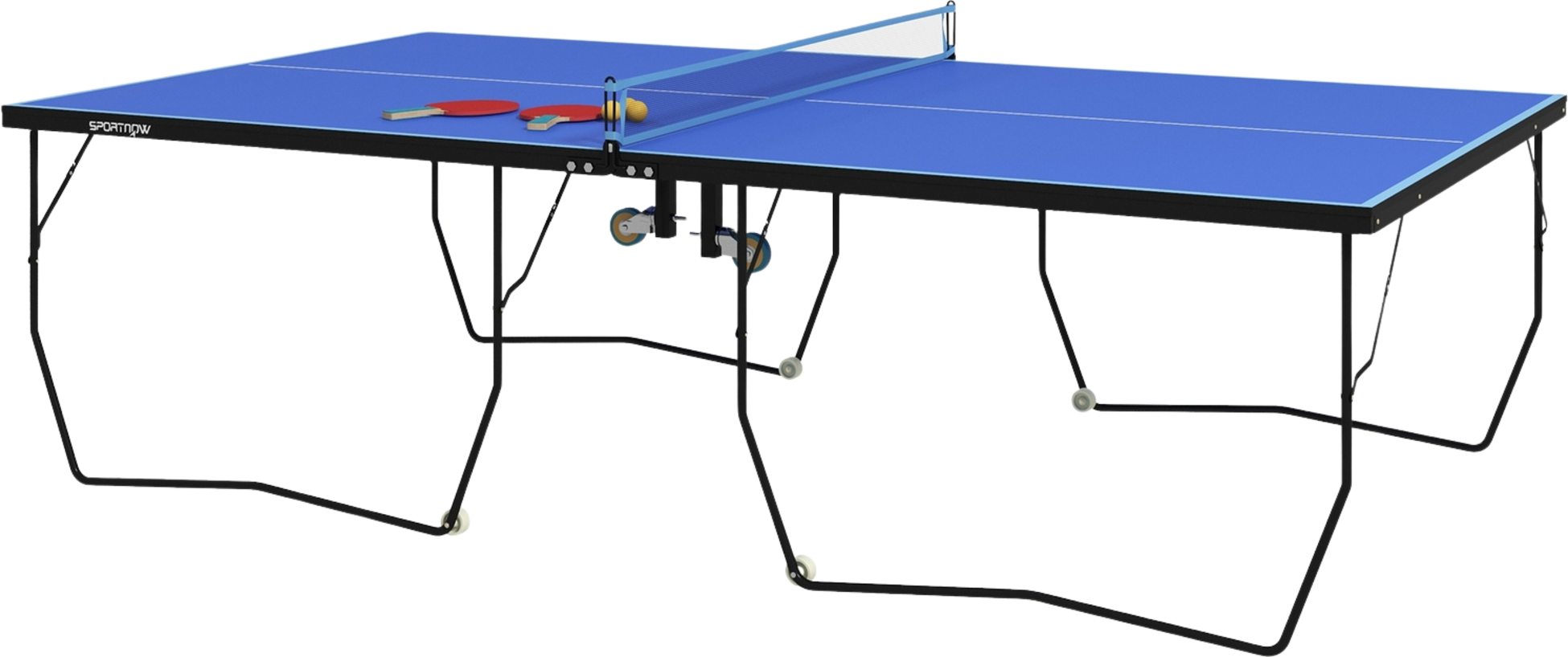 NORTHIX, Outdoor Table Tennis Table, Foldable Table Tennis Table With Net, Wheels, 2 Table Tennis Bats, 3 Bal
