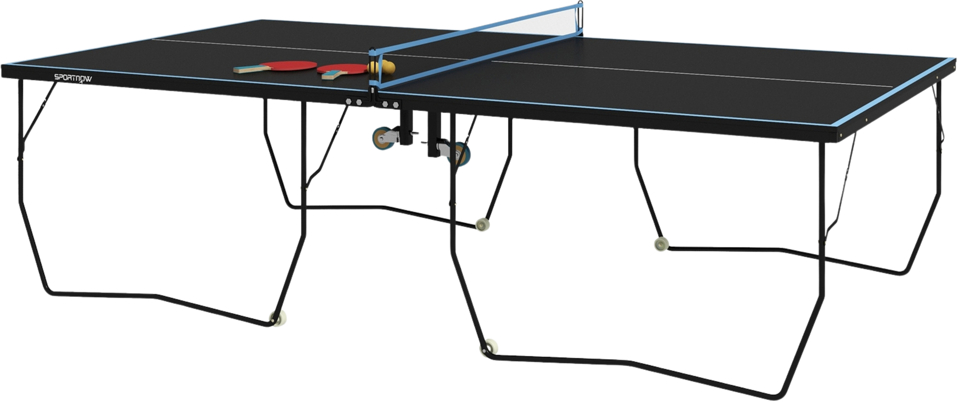 NORTHIX, Outdoor Table Tennis Table, Foldable Table Tennis Table With Net, Wheels, 2 Table Tennis Bats And 3
