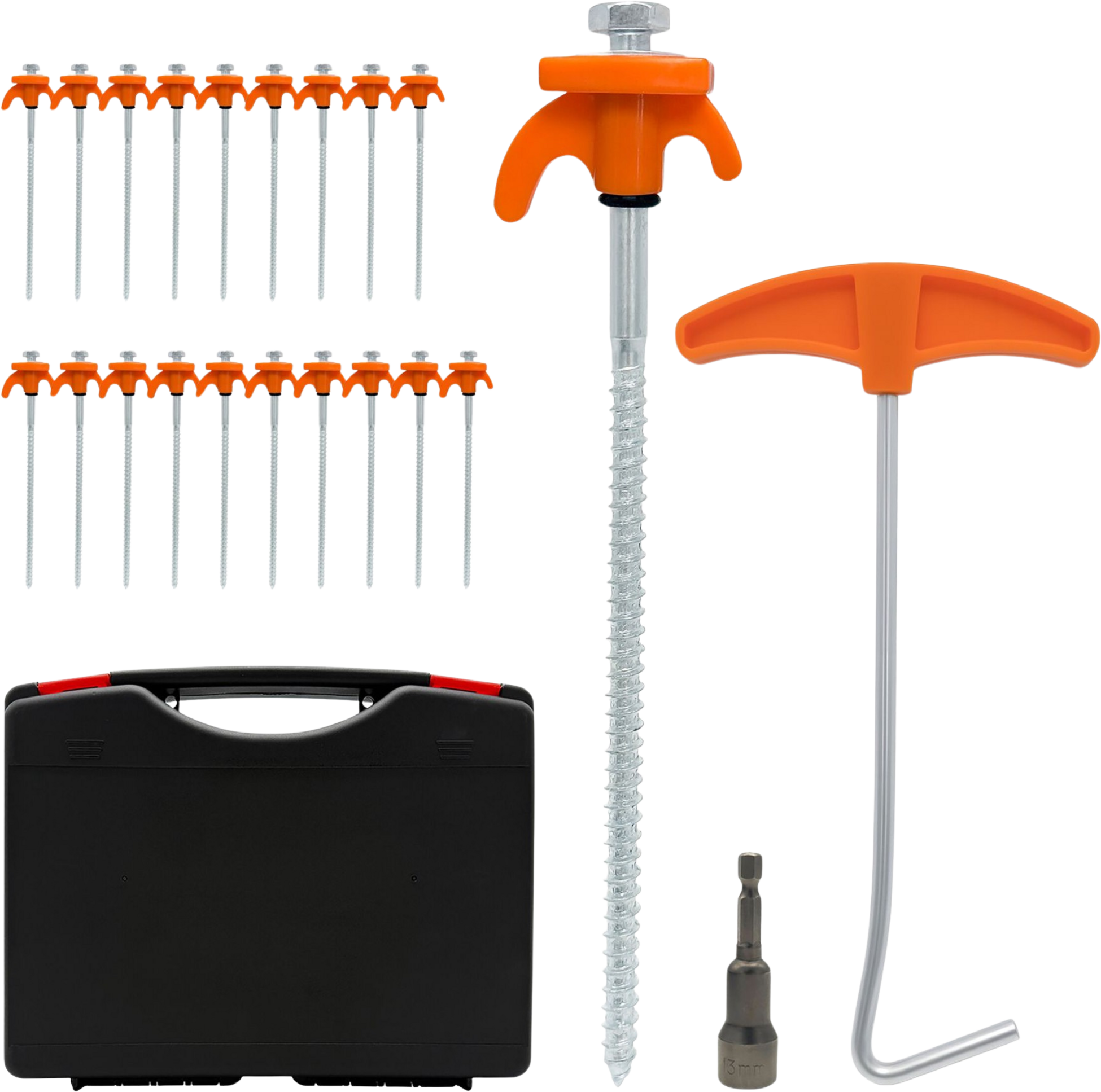 NORTHIX, Outdoor Tent Pegs With Drill Adapter, 20 Pcs Set