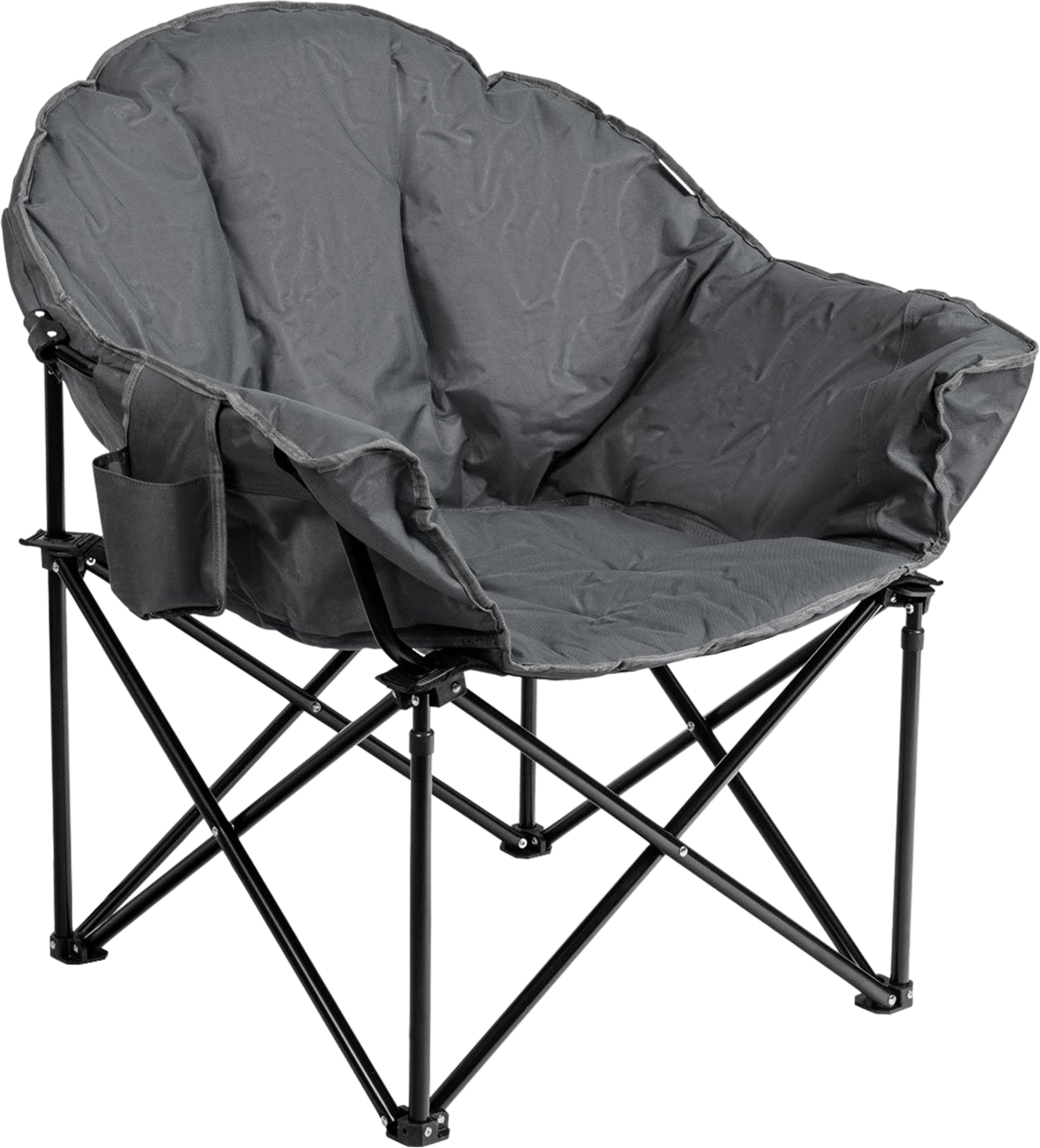 NORTHIX, Oversized Folding Camping Chair With Cup Holder, Grey