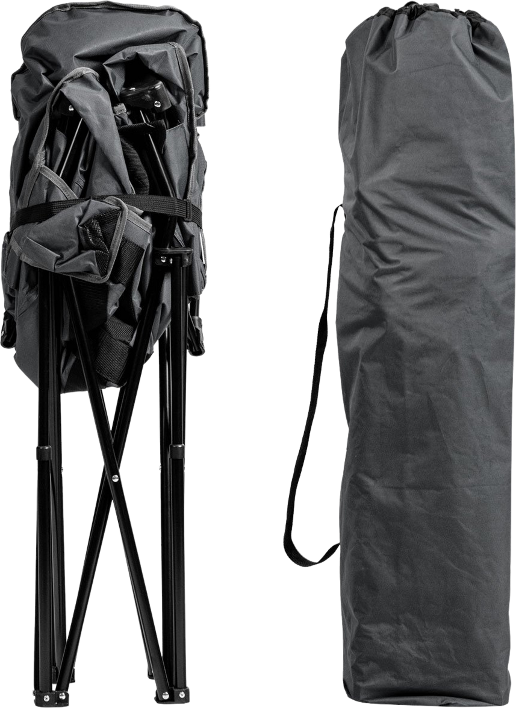 NORTHIX, Oversized Folding Camping Chair With Cup Holder, Grey