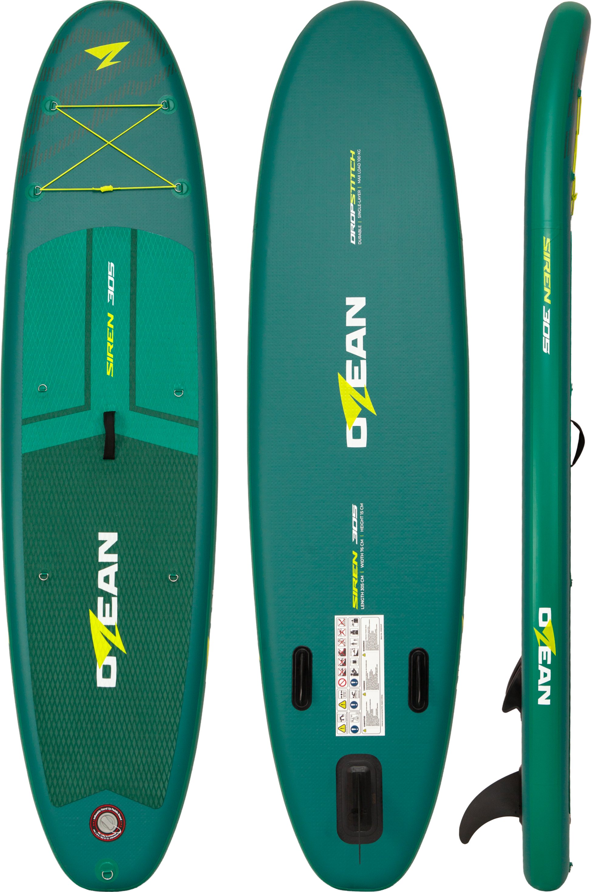 GYMSTICK, Ozean Siren 305 Sup-br&auml;da - M&ouml;rkgr&ouml;n
