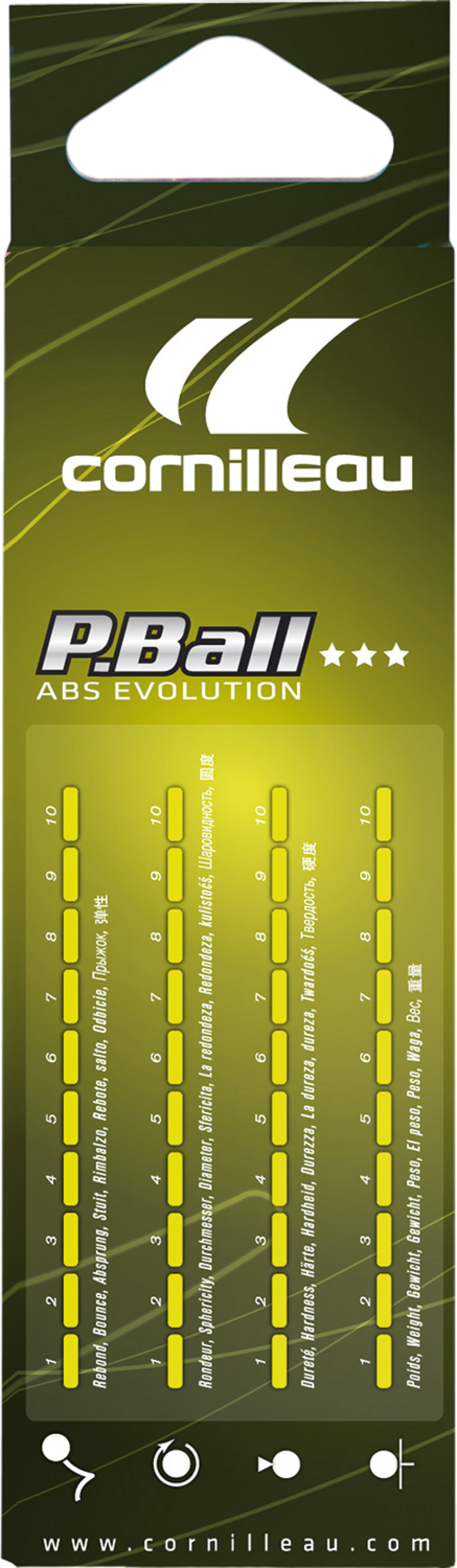 CORNILLEAU, P-ball Abs Evo 3-star Ittf 3-pack