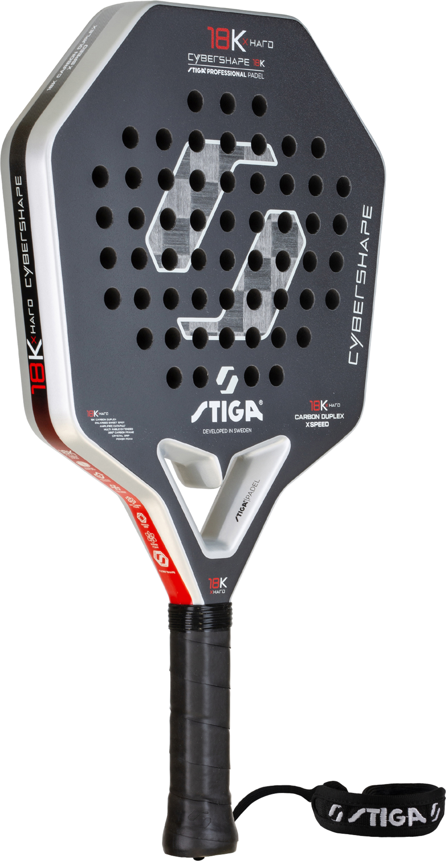 STIGA, Padel Racket 18k X Hard Cybershape