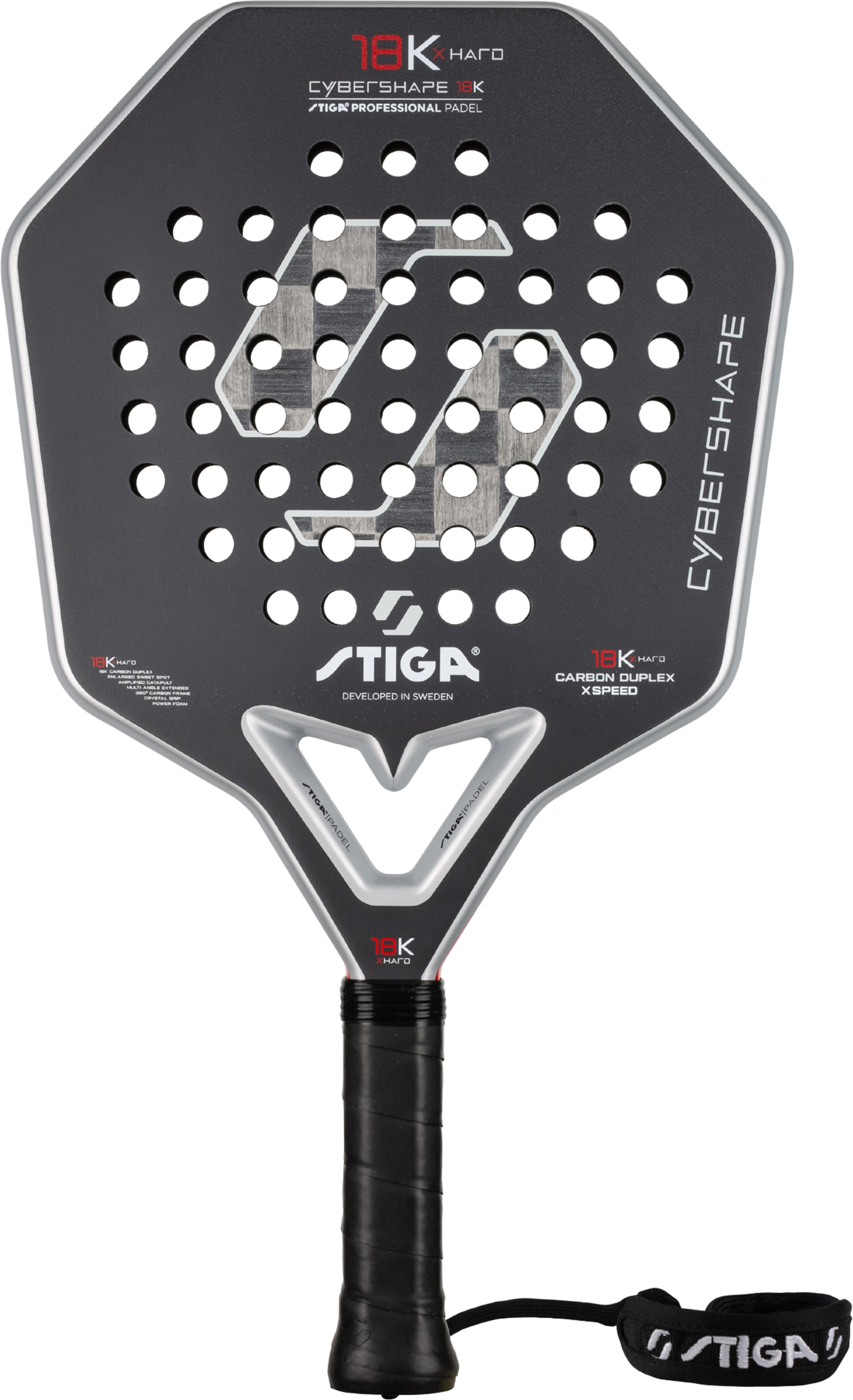STIGA, Padel Racket 18k X Hard Cybershape