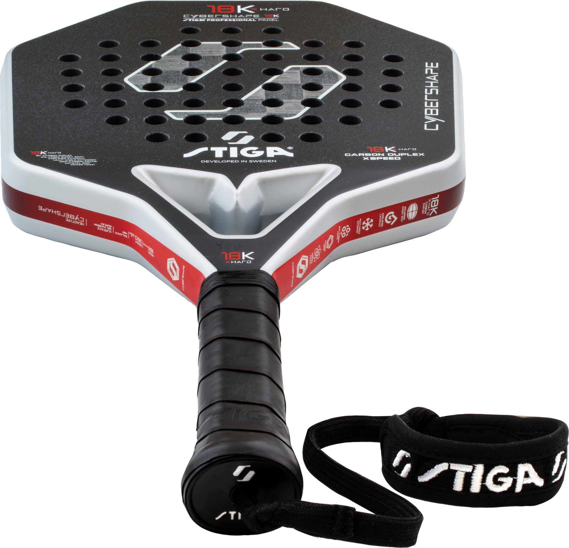 STIGA, Padel Racket 18k X Hard Cybershape