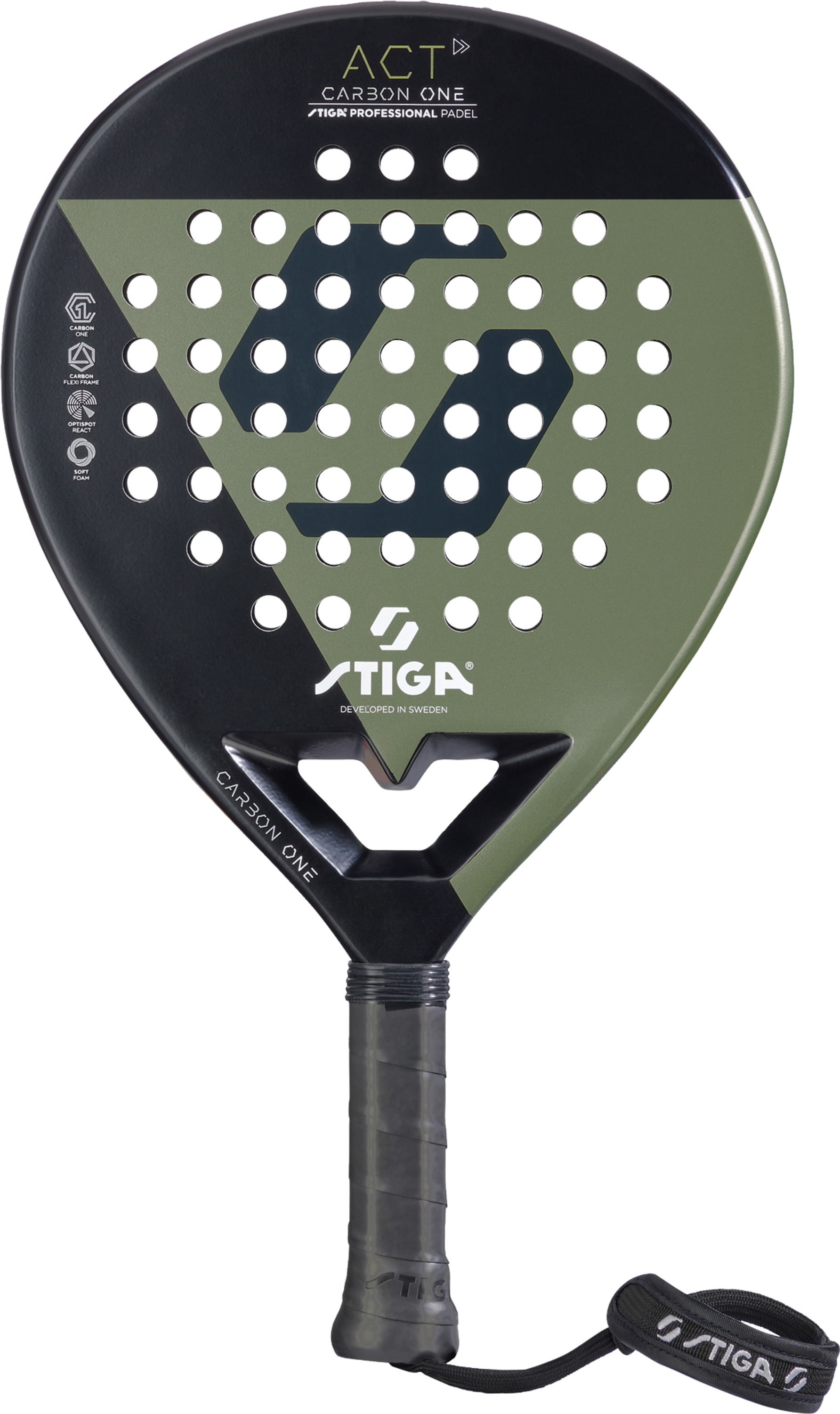 STIGA, Padel Racket Act Black/olive Green