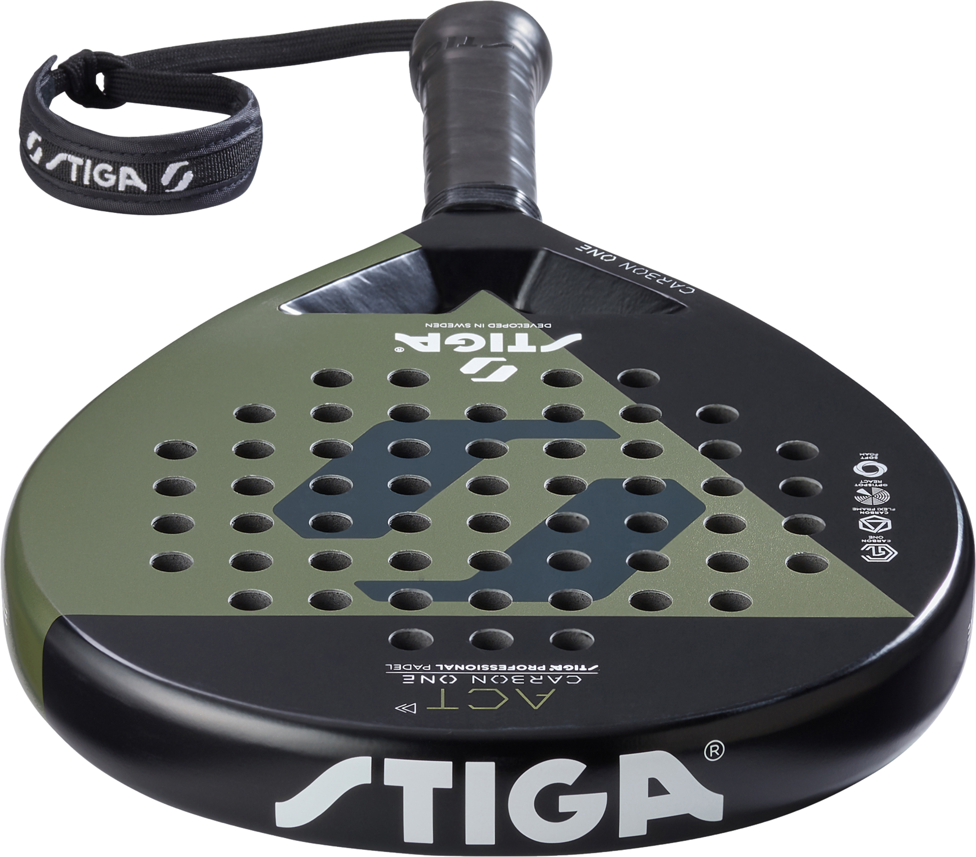 STIGA, Padel Racket Act Black/olive Green