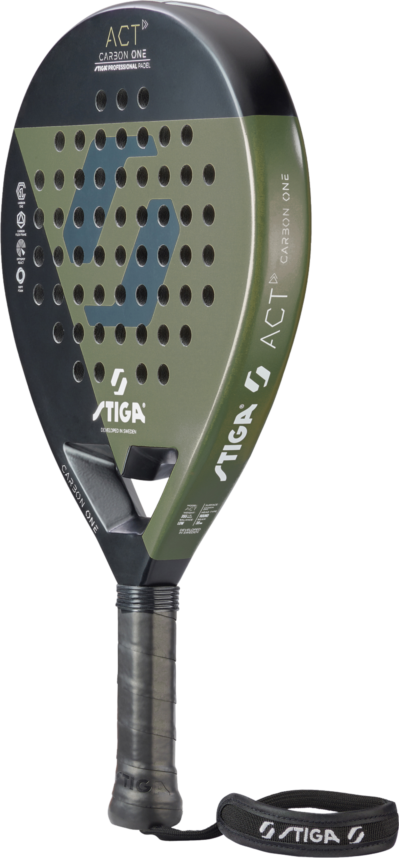 STIGA, Padel Racket Act Black/olive Green