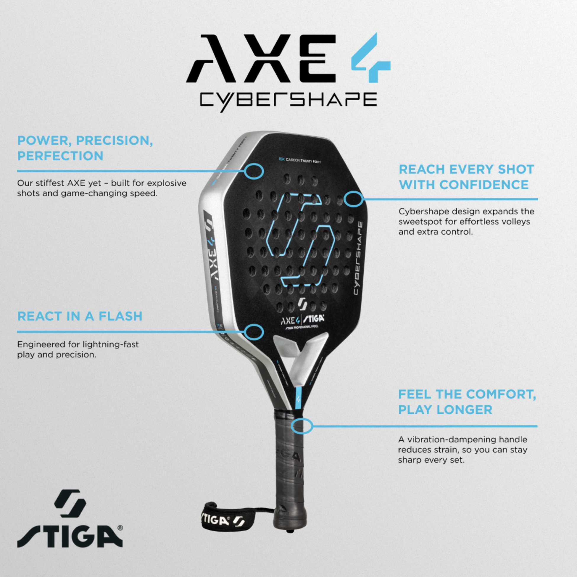 STIGA, Padel Racket Axe 4 Cybershape