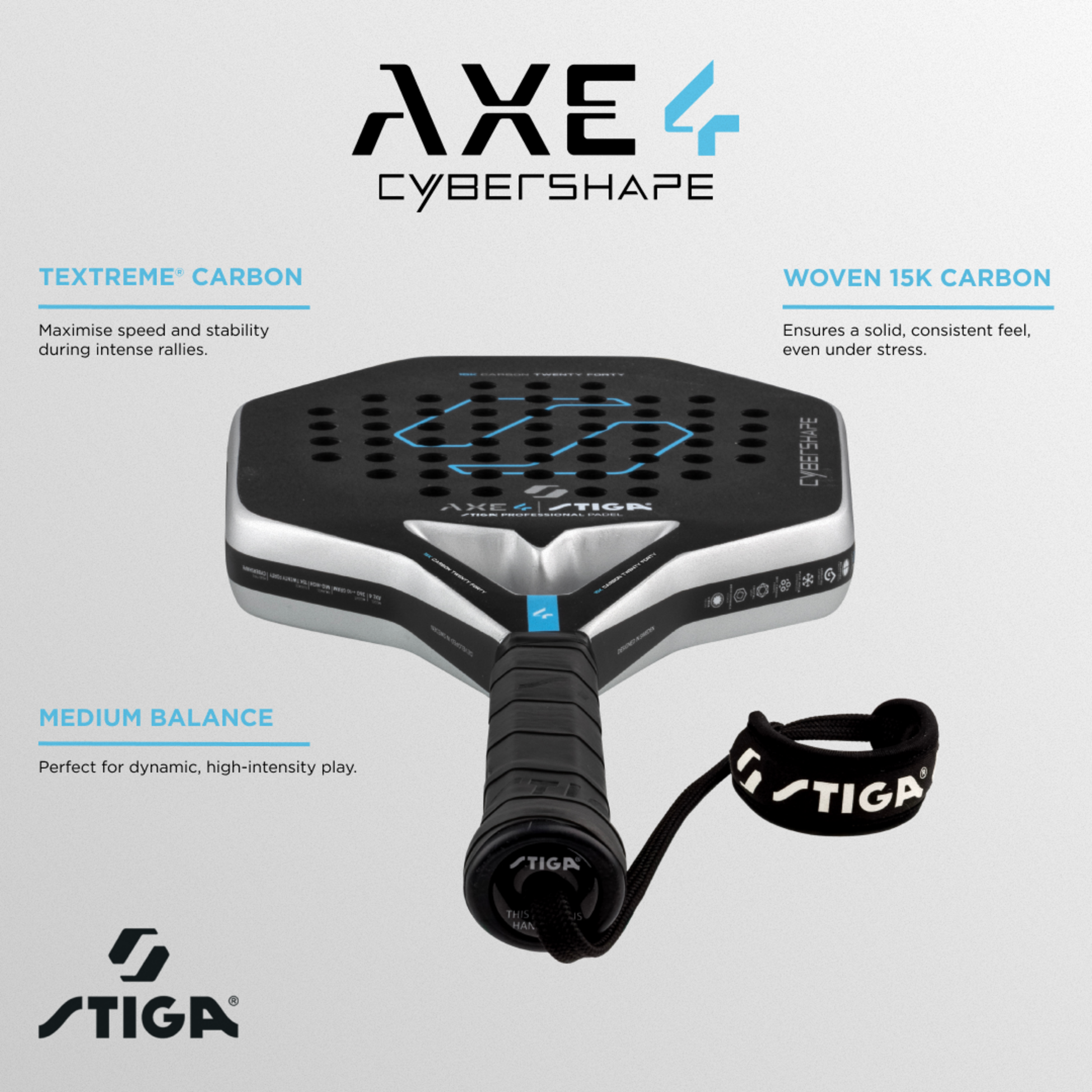 STIGA, Padel Racket Axe 4 Cybershape