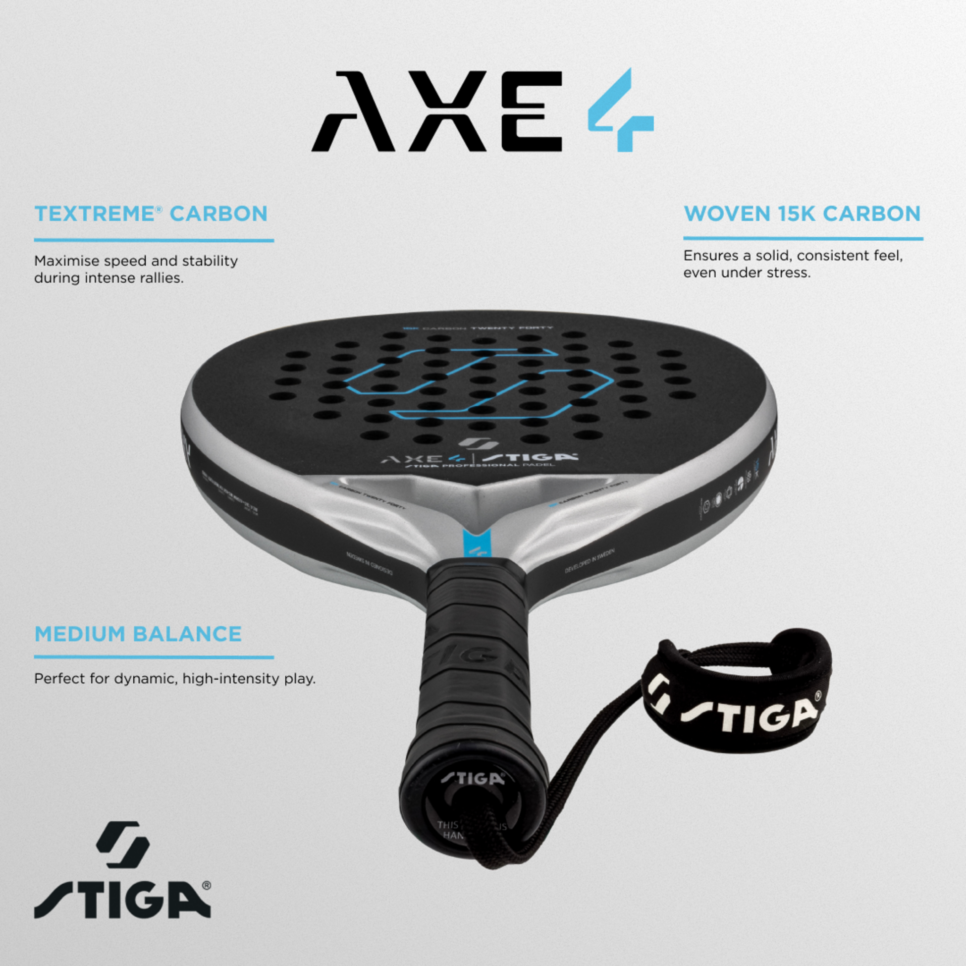 STIGA, Padel Racket Axe 4 Hybrid