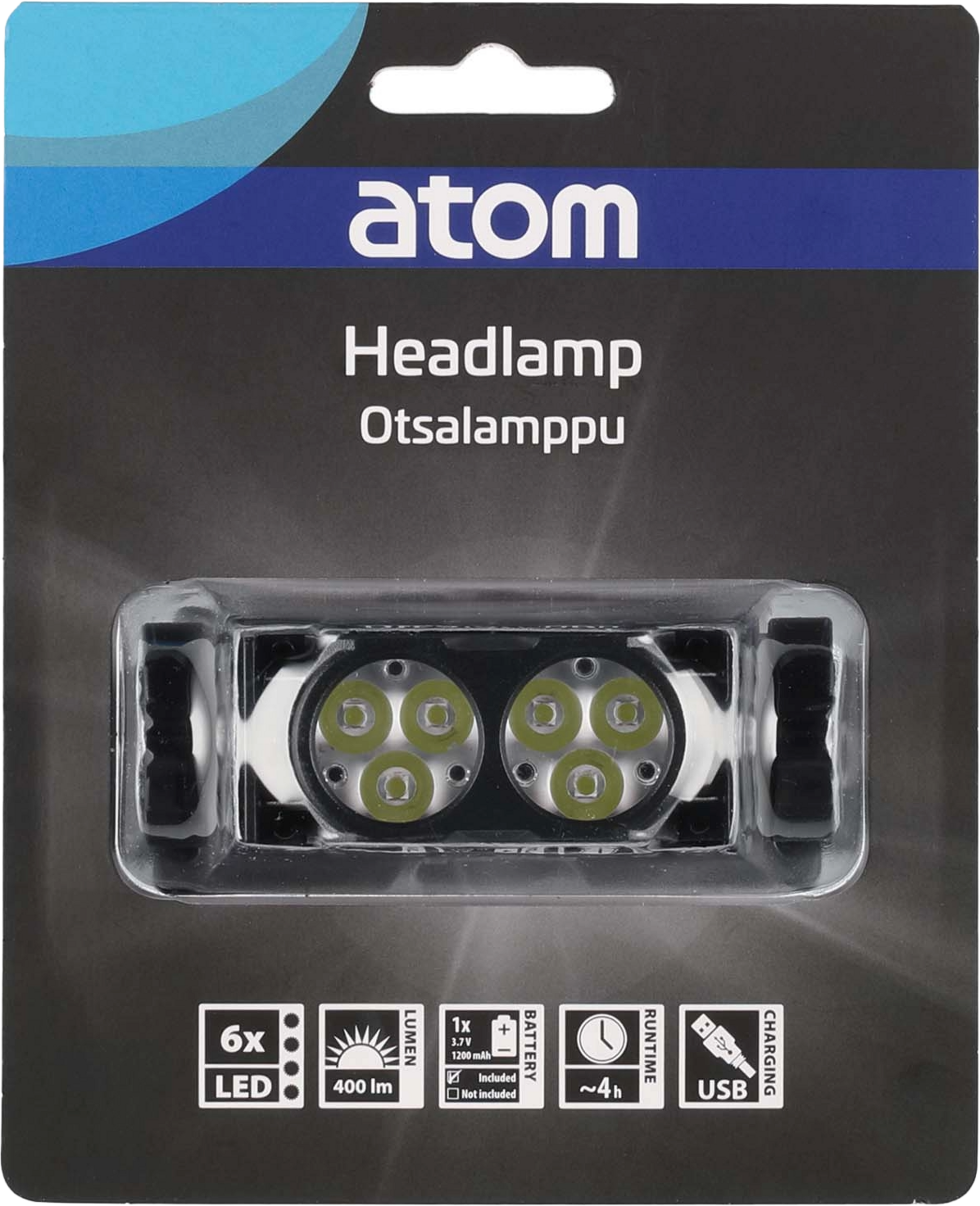 ATOM, Pannlampa Star Svart 400 Lm