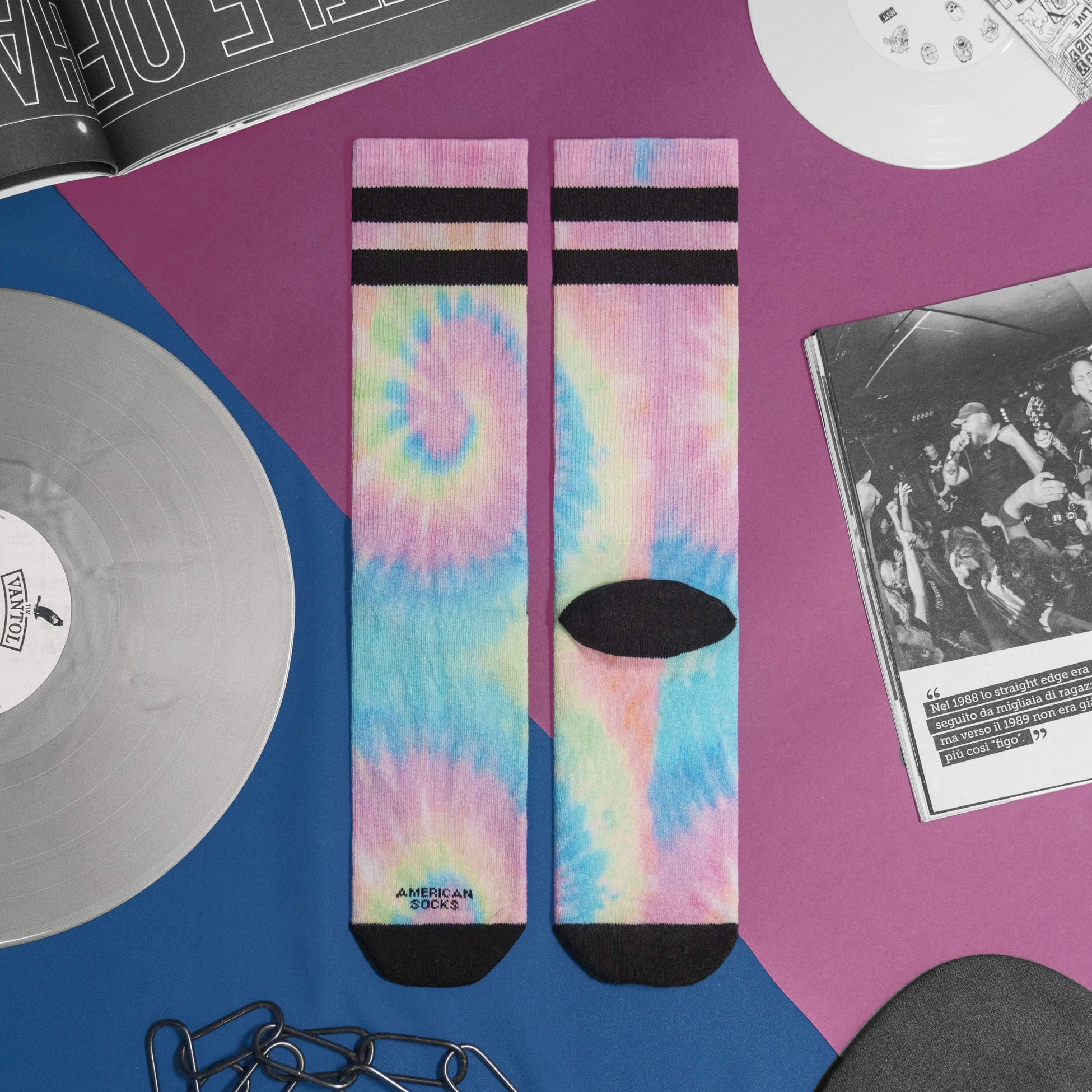 AMERICAN SOCKS, Pastel Tie Dye - Mid High