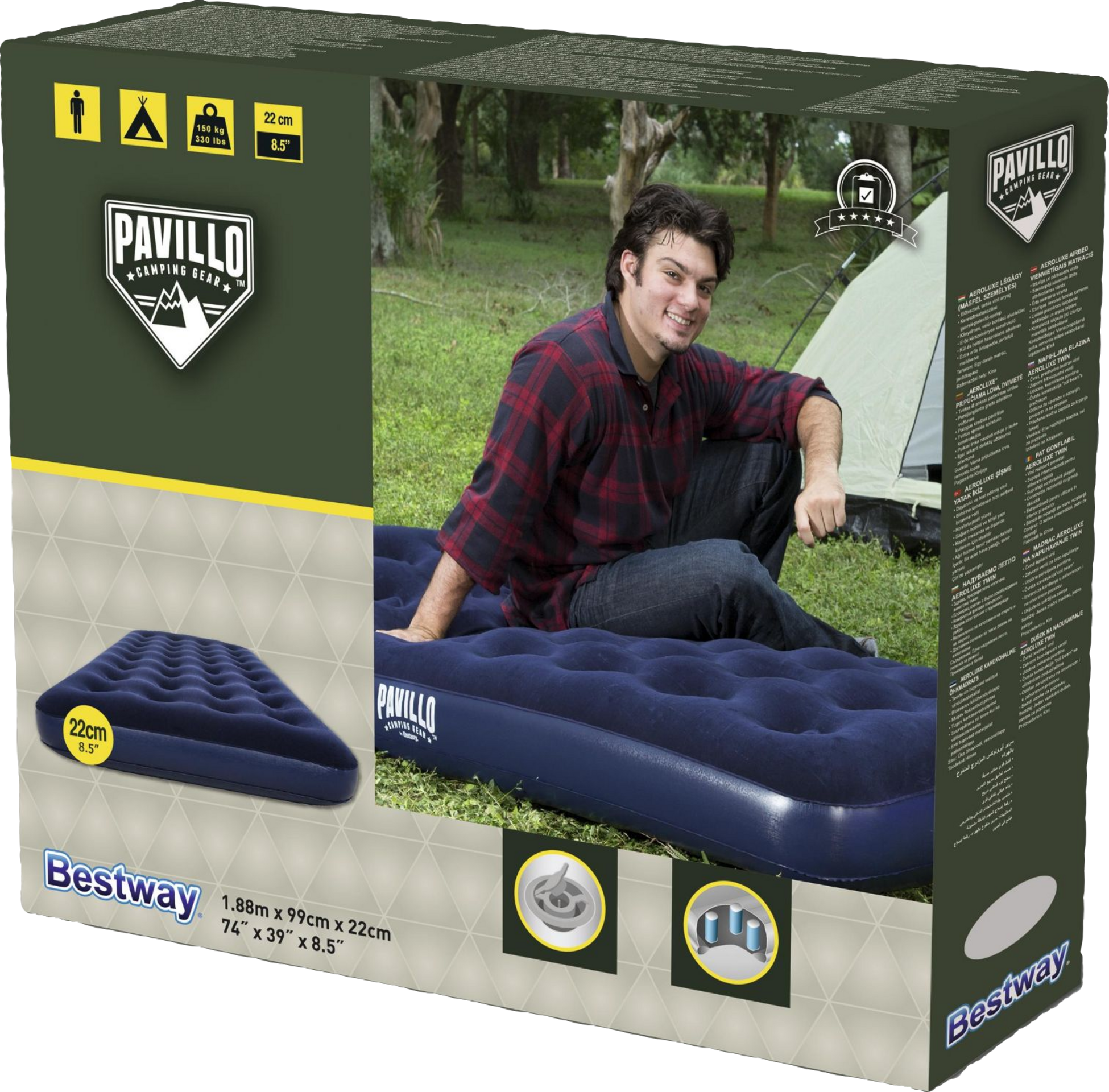 BESTWAY, Pavillo Luftmadrass 1.88m X 99cm X 22cm