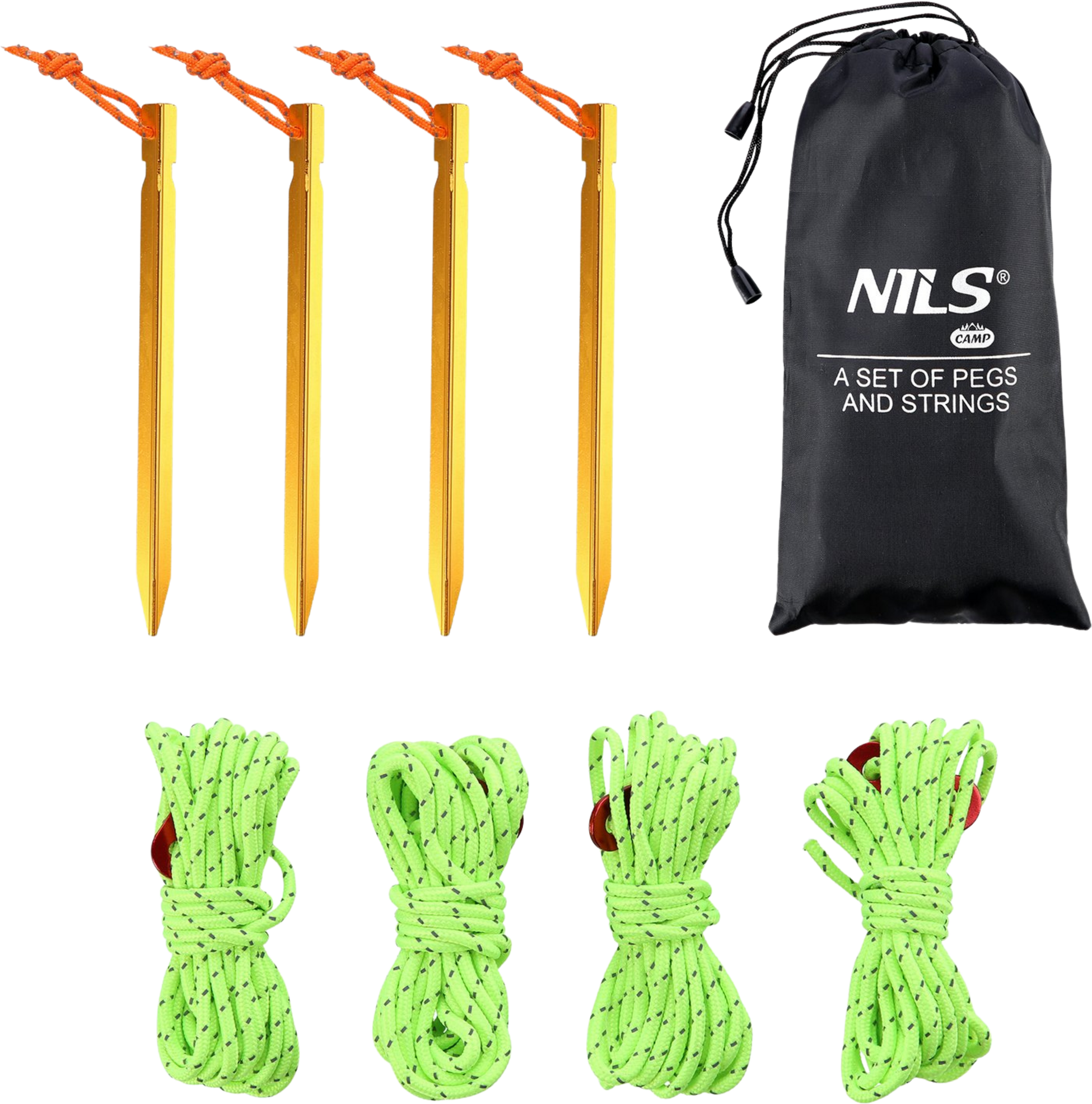 NORTHIX, Pegs With Rope For Camping, Set Of 6