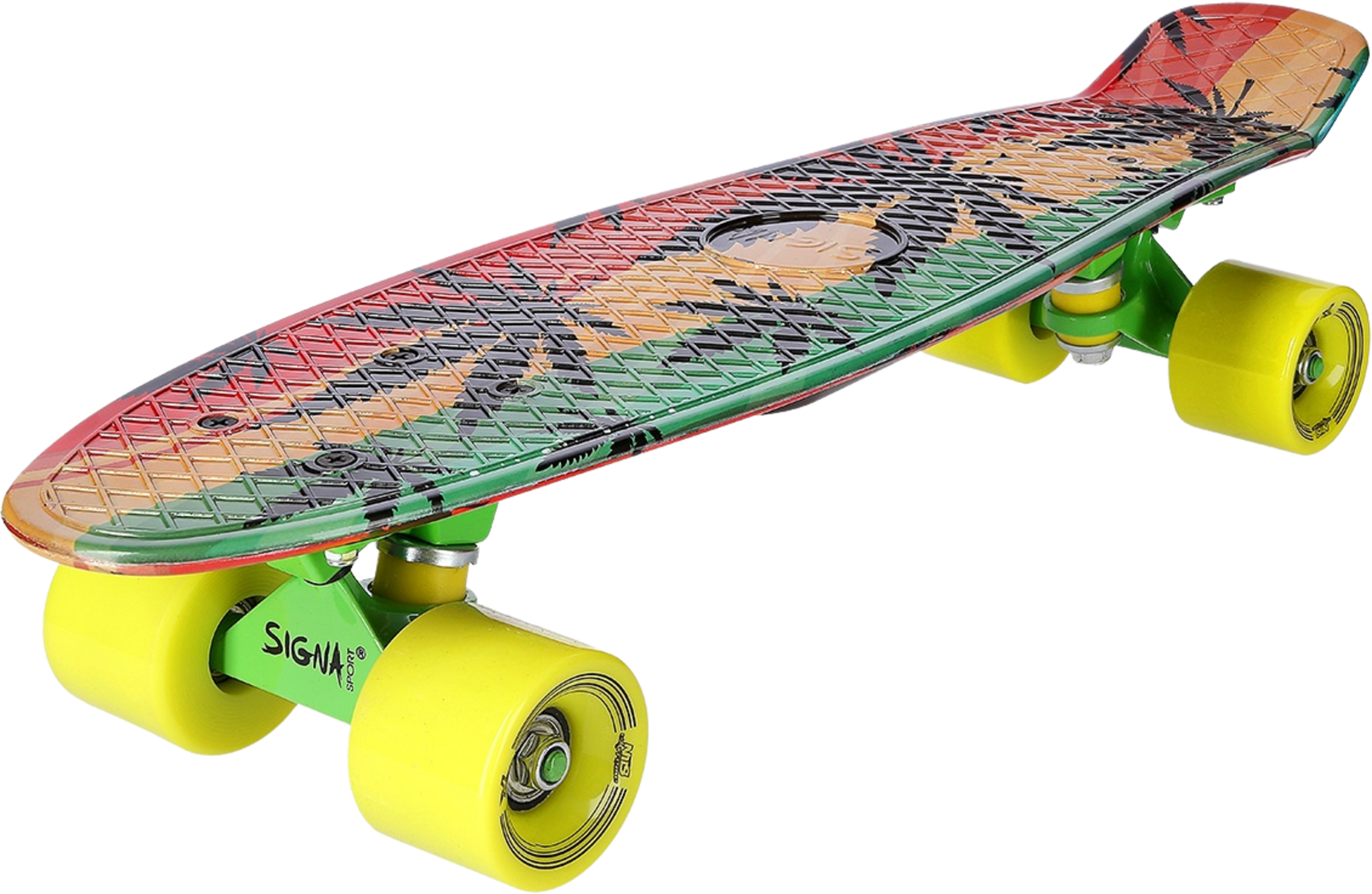 NORTHIX, Pennyboard Skateboard, Reggae Design, Durable Deck