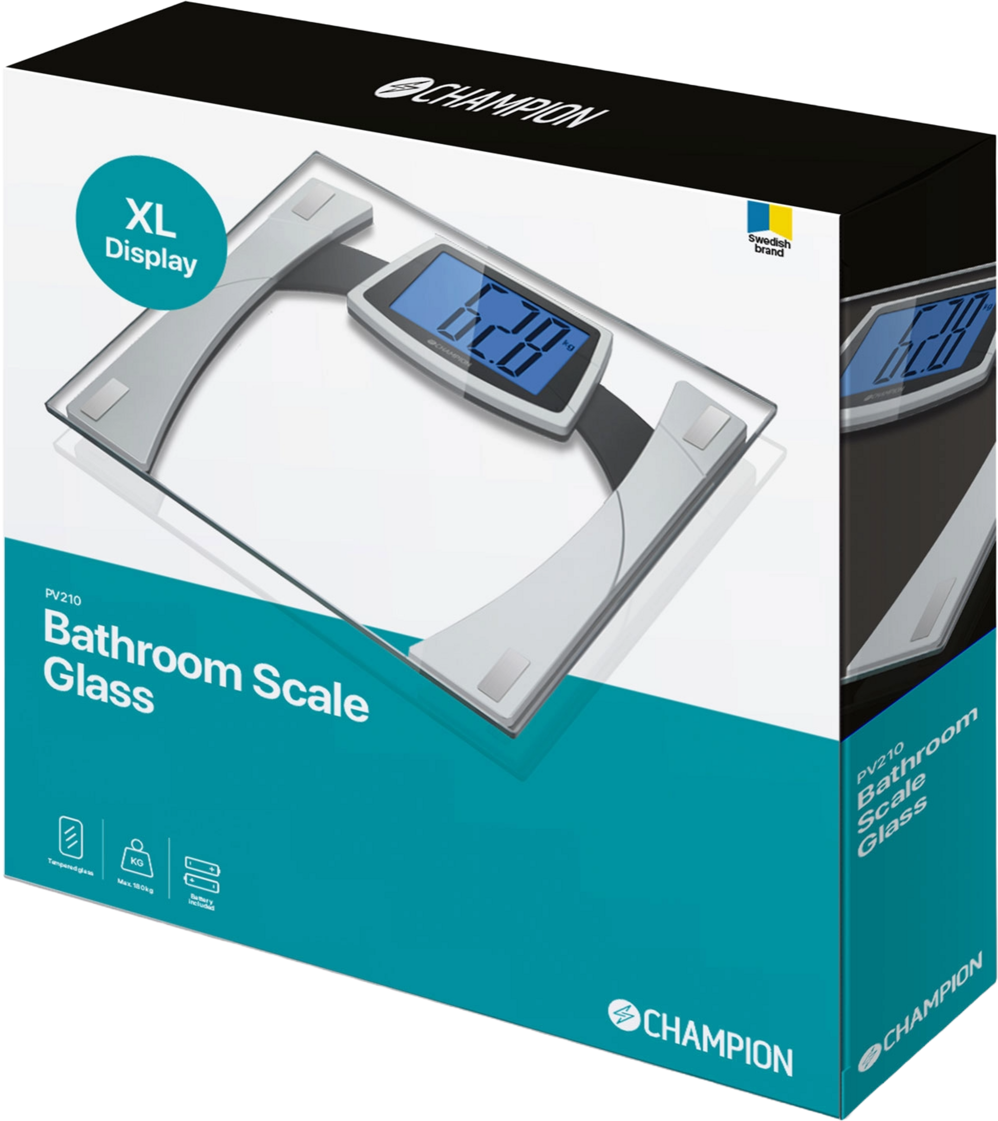 CHAMPION NORDIC, Personvåg XL Display Glas