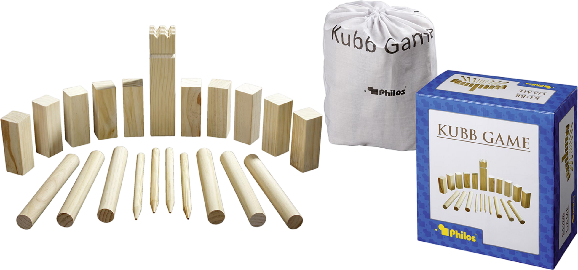 PHILOS, Philos Pine Wood Kubb Game, Original, 31x28 Cm