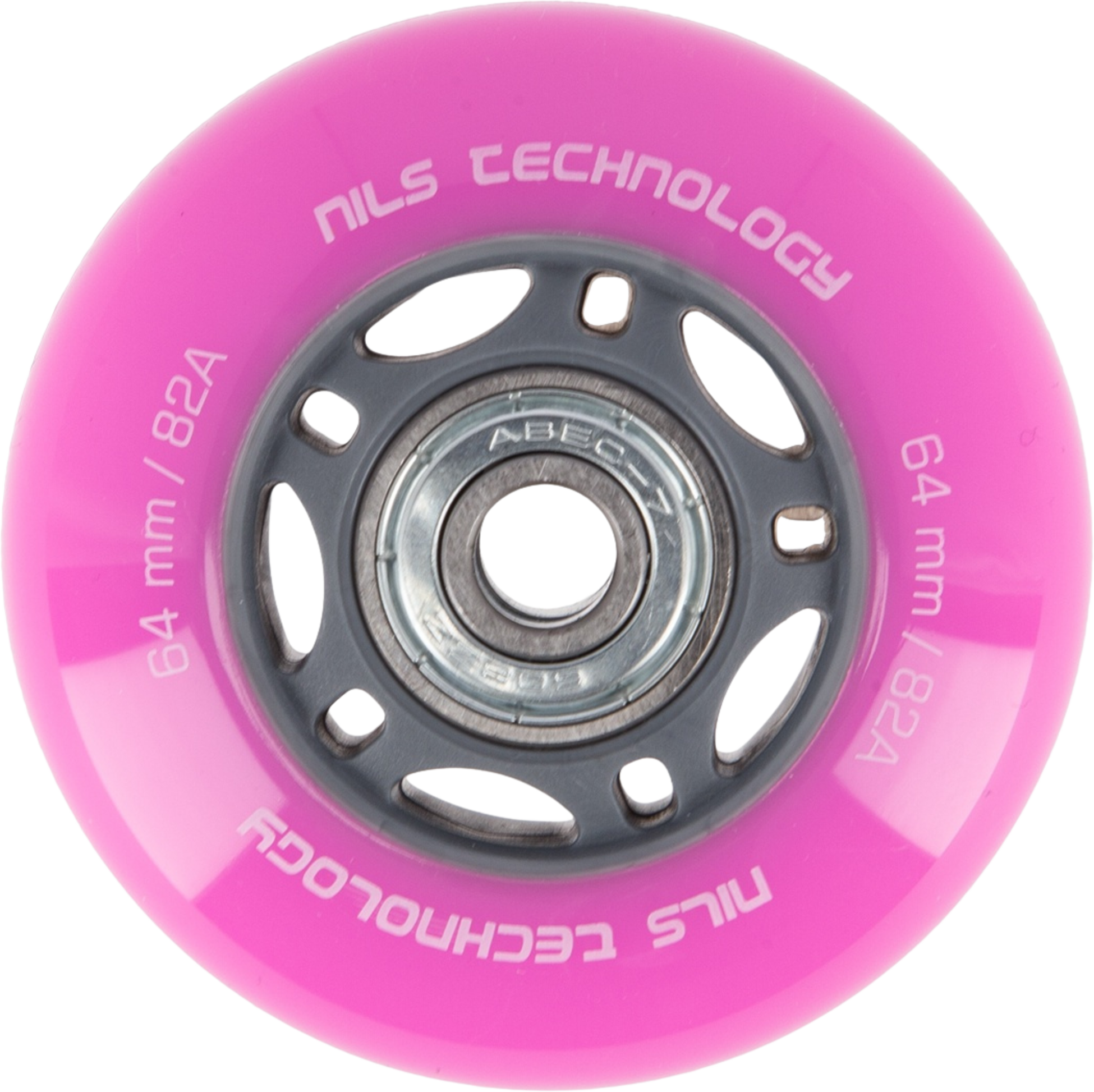 NORTHIX, Pink 64x24 82a Wheels (4) + Abec-7 Bearings (8) Set