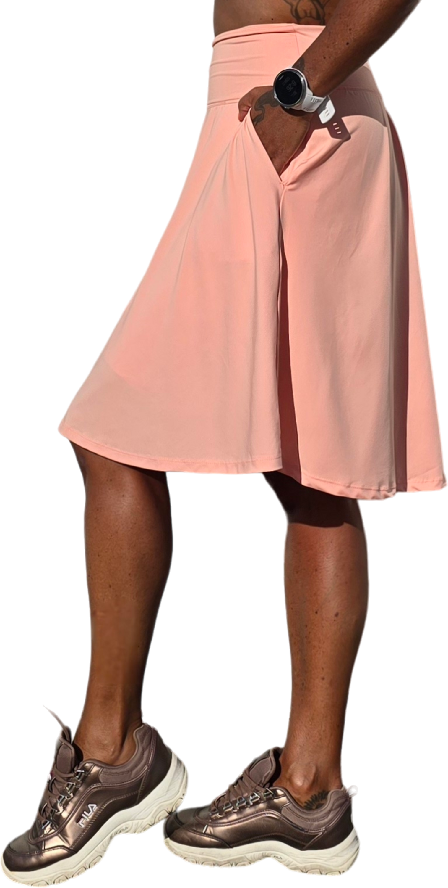 SHE DID, Pink Peach Lång Byxkjol