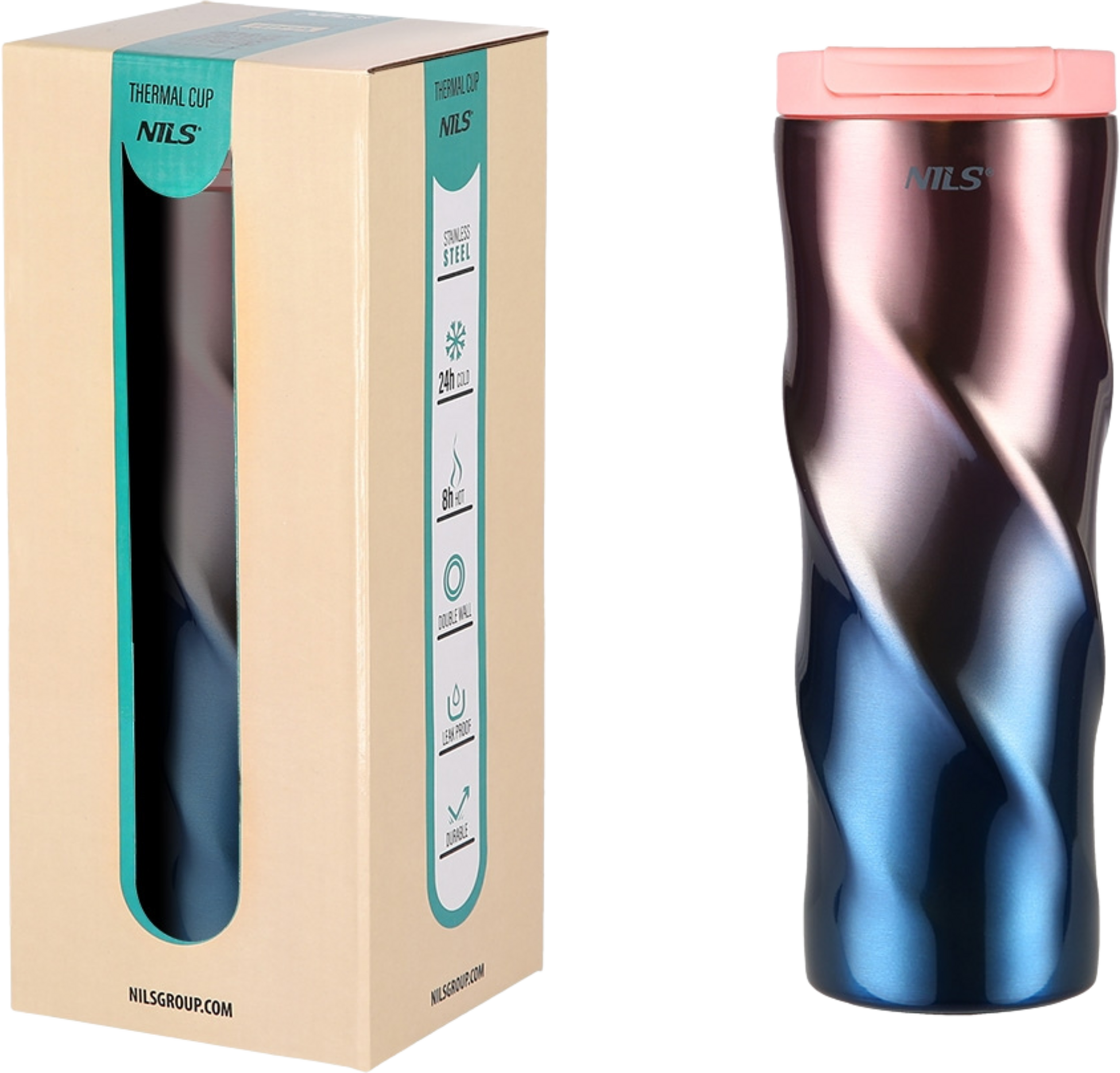 NORTHIX, Pink Thermal Cup, Insulated, 22 Oz